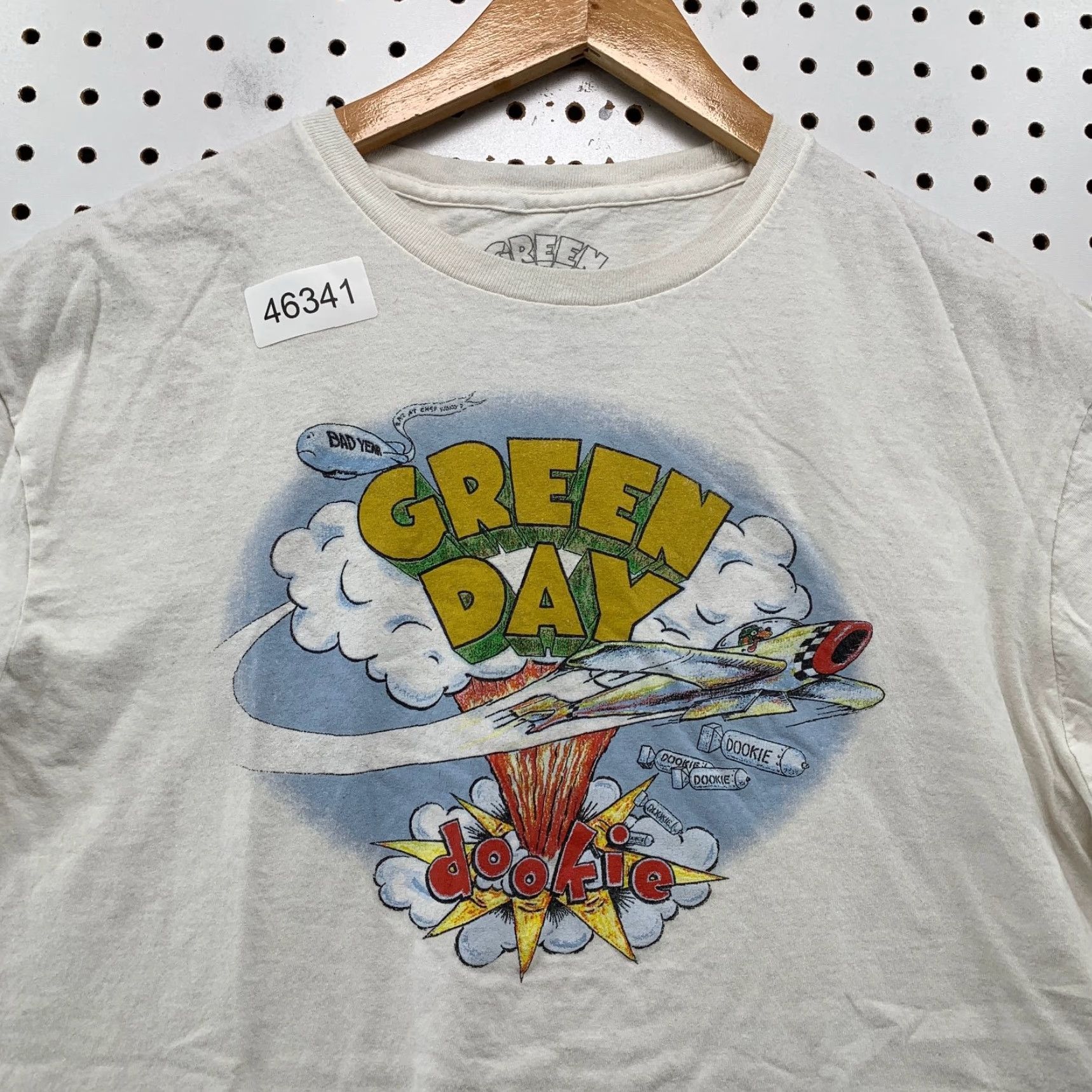 Vintage Green Day Dookie Shirt Mens L White Band Music Tee Shirt Airplane Size US L / EU 52-54 / 3 - 5 Thumbnail
