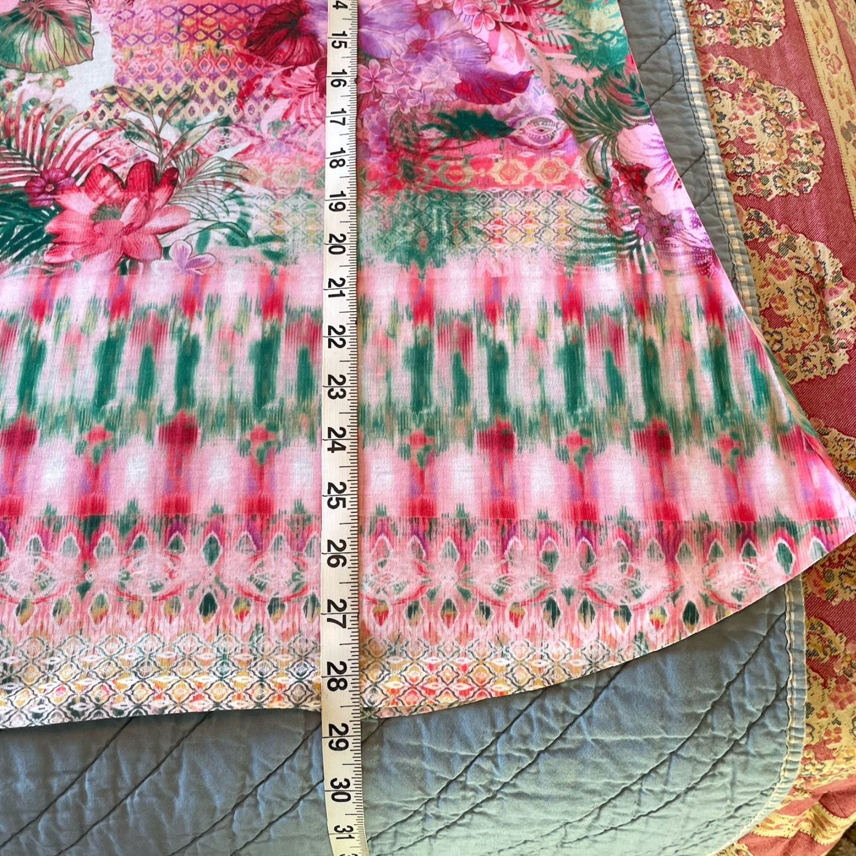 Avenue Avenue Shirt Women’s 14/16 Short Sleeve Floral Multicolor V-Neck Casual Lightweight Summer Size XL / US 12-14 / IT 48-50 - 7 Thumbnail