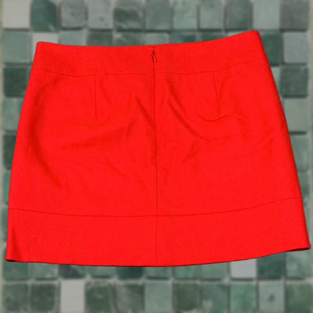 J.Crew VINTAGE J. Crew Red Wool Blend Mini Skirt 4 Women Pockets Zipper Tweed Workwear Chic, Fall, Party/Cocktail, Dry Clean Only, Regular Size 4 Size 27" / US 4 / IT 40 - 1 Thumbnail