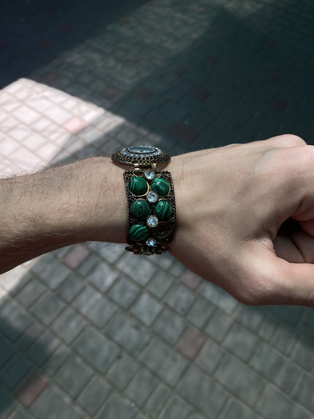 Jewelry Vintage Malachite Bracelet Watch Unique Size ONE SIZE - 2 Thumbnail