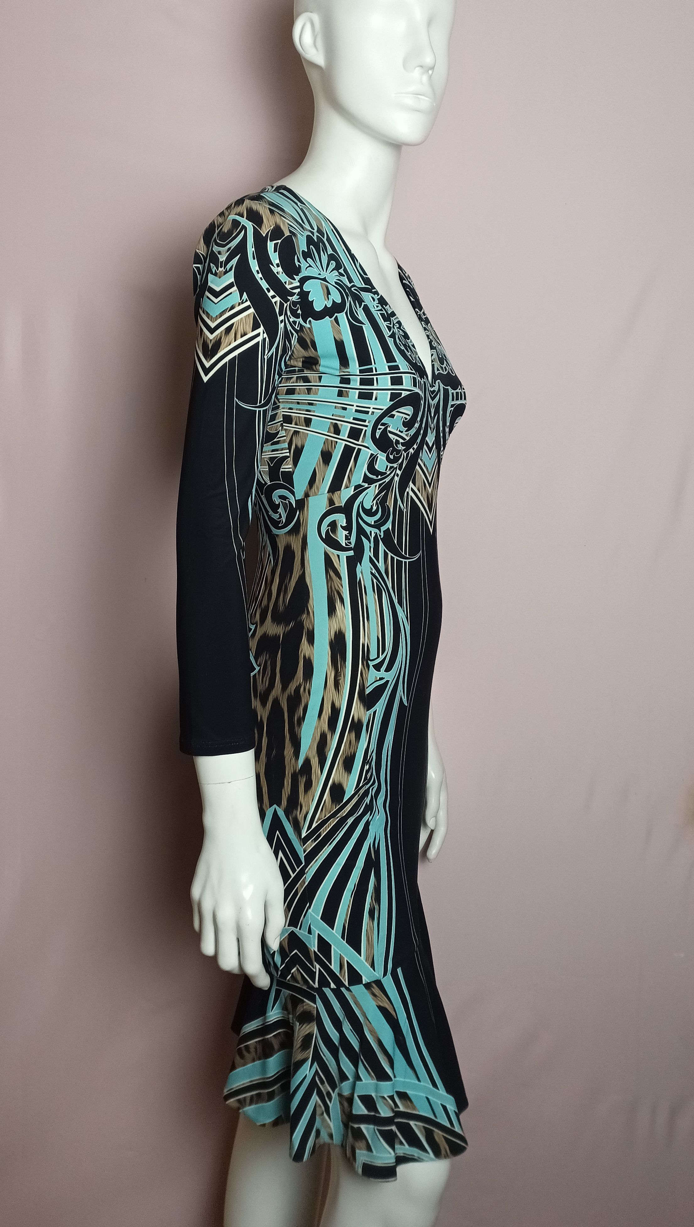 Roberto Cavalli Roberto Cavalli Multicolor Printed Jersey Sheath Dress Size S / US 4 / IT 40 - 3 Thumbnail