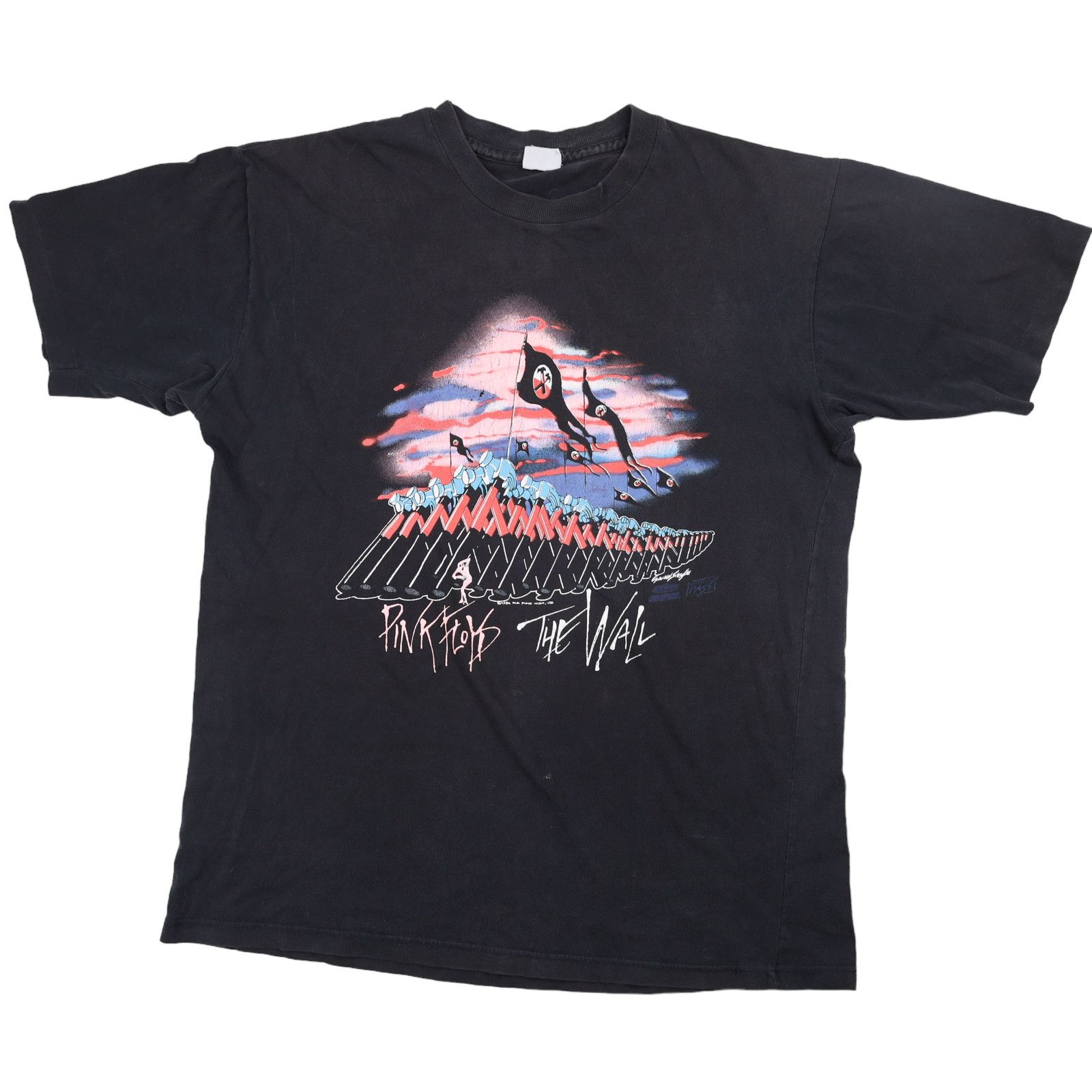 image of Band Tees x Vintage 1982 Pink Floyd The Wall Marching Hammers Band T in Black, Men's (Size Large)