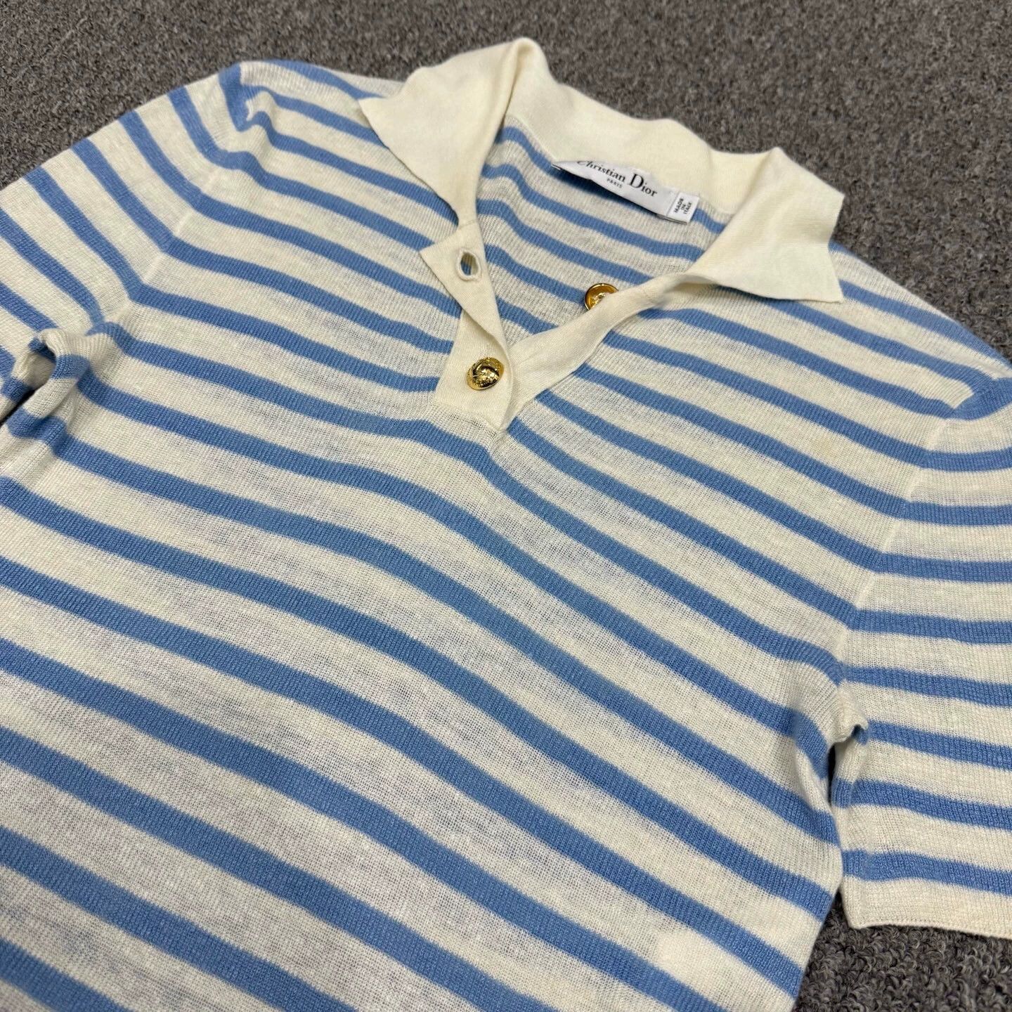 Dior Dior blue/white stripe cashmere short-sleeve 34 99 new Size XS / US 0-2 / IT 36-38 - 3 Thumbnail