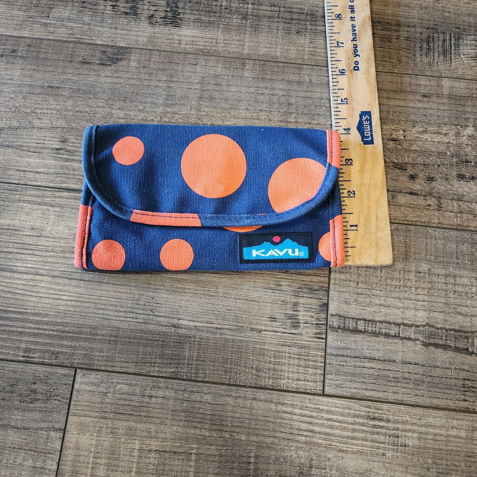 KAVU Kavu Wallet Blue with orange polka dots pre-owned b43 Size ONE SIZE - 6 Thumbnail