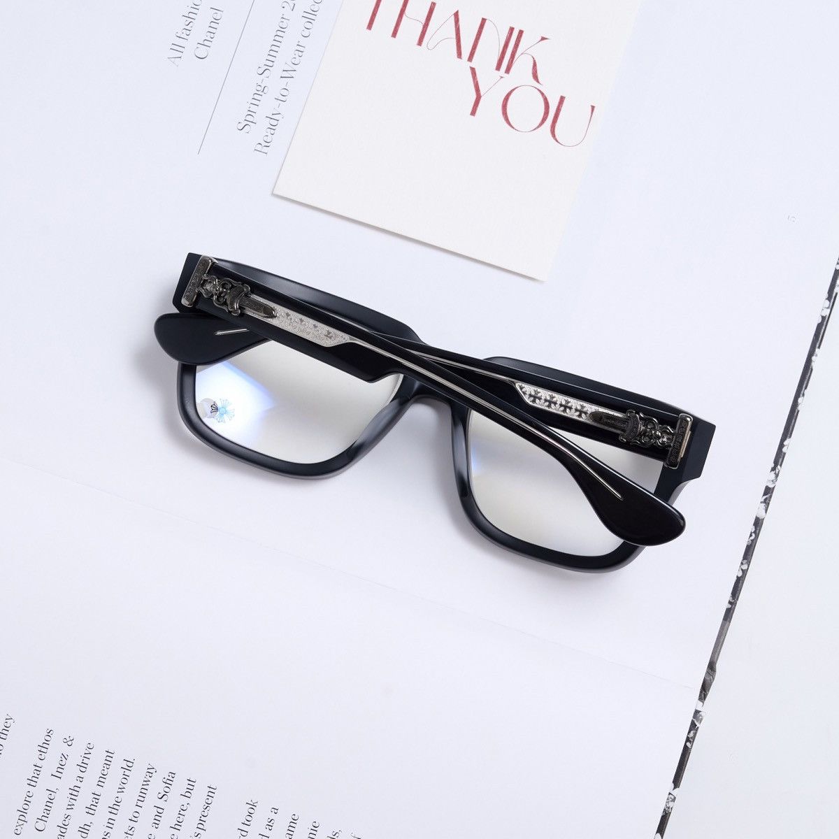 Chrome Hearts CHROME HEARTS BOX-OFFICER BLACK GLASSES Size ONE SIZE - 5 Thumbnail