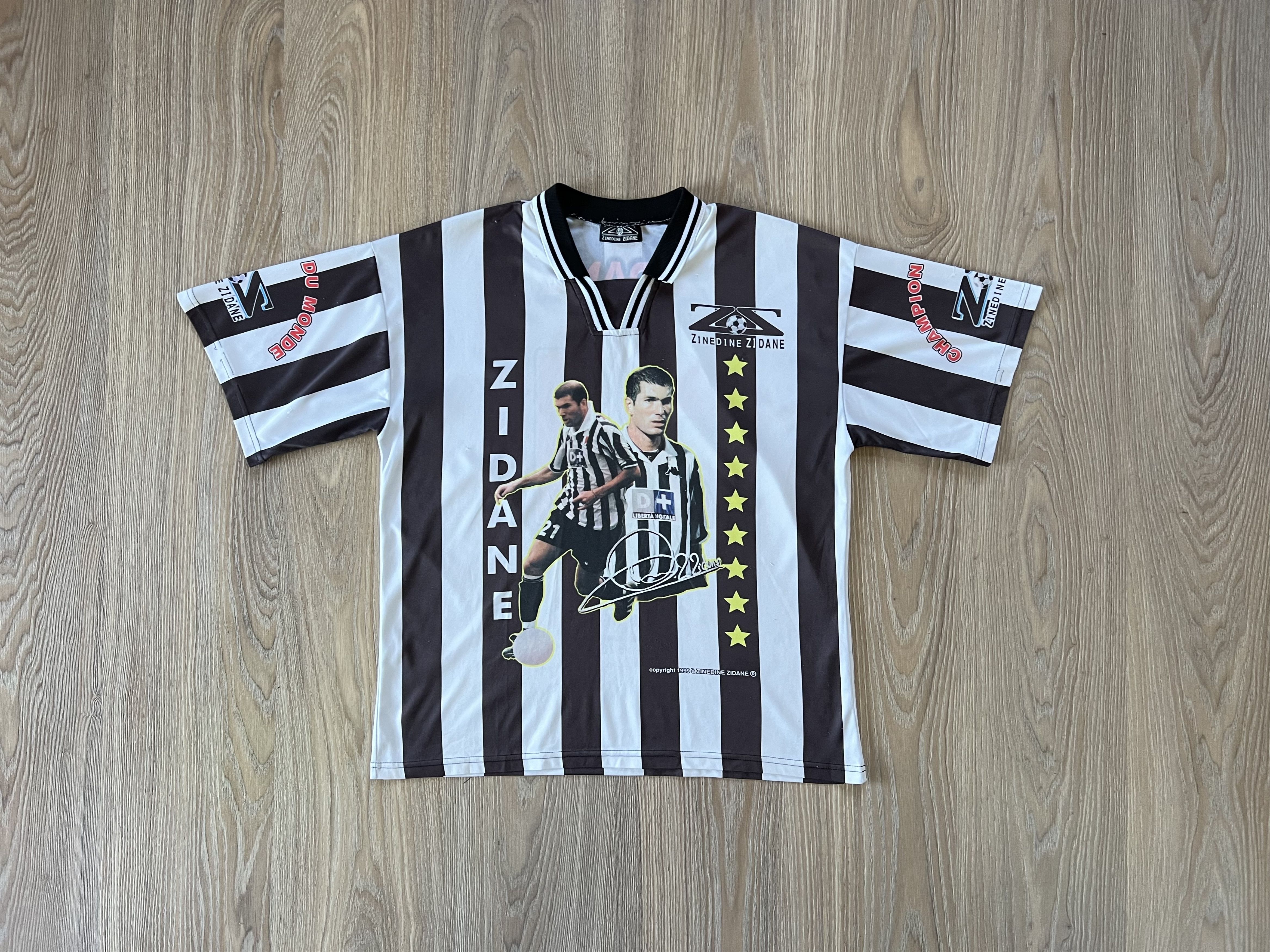 image of Soccer Jersey x Vintage Zinedine Zidane 1999 Jersey Polo Shirt in Black, Men's (Size XS)