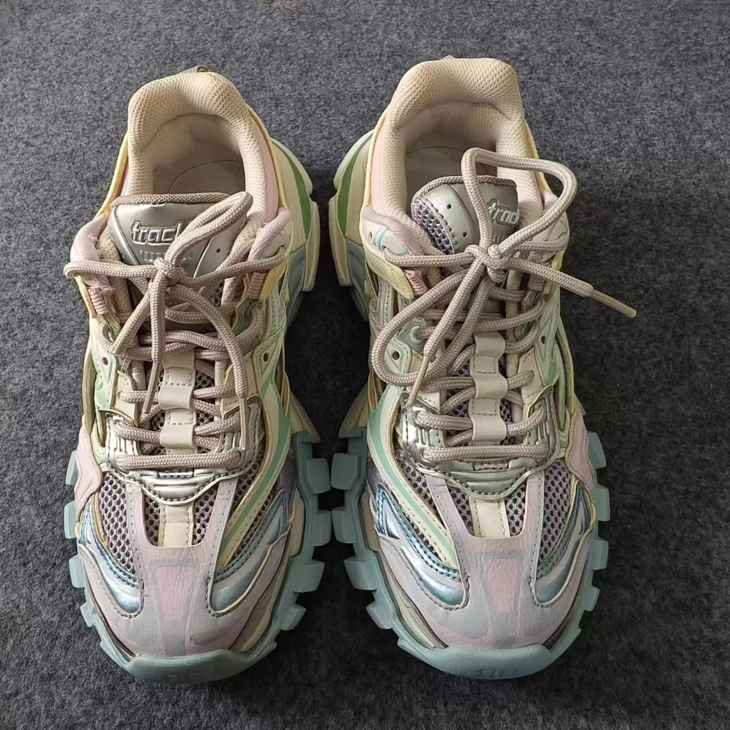 Balenciaga Balenciaga Track 2.0 Mac White Blue Pink Dad Shoe Women's 37 Size US 6.5 / IT 36.5 - 3 Thumbnail