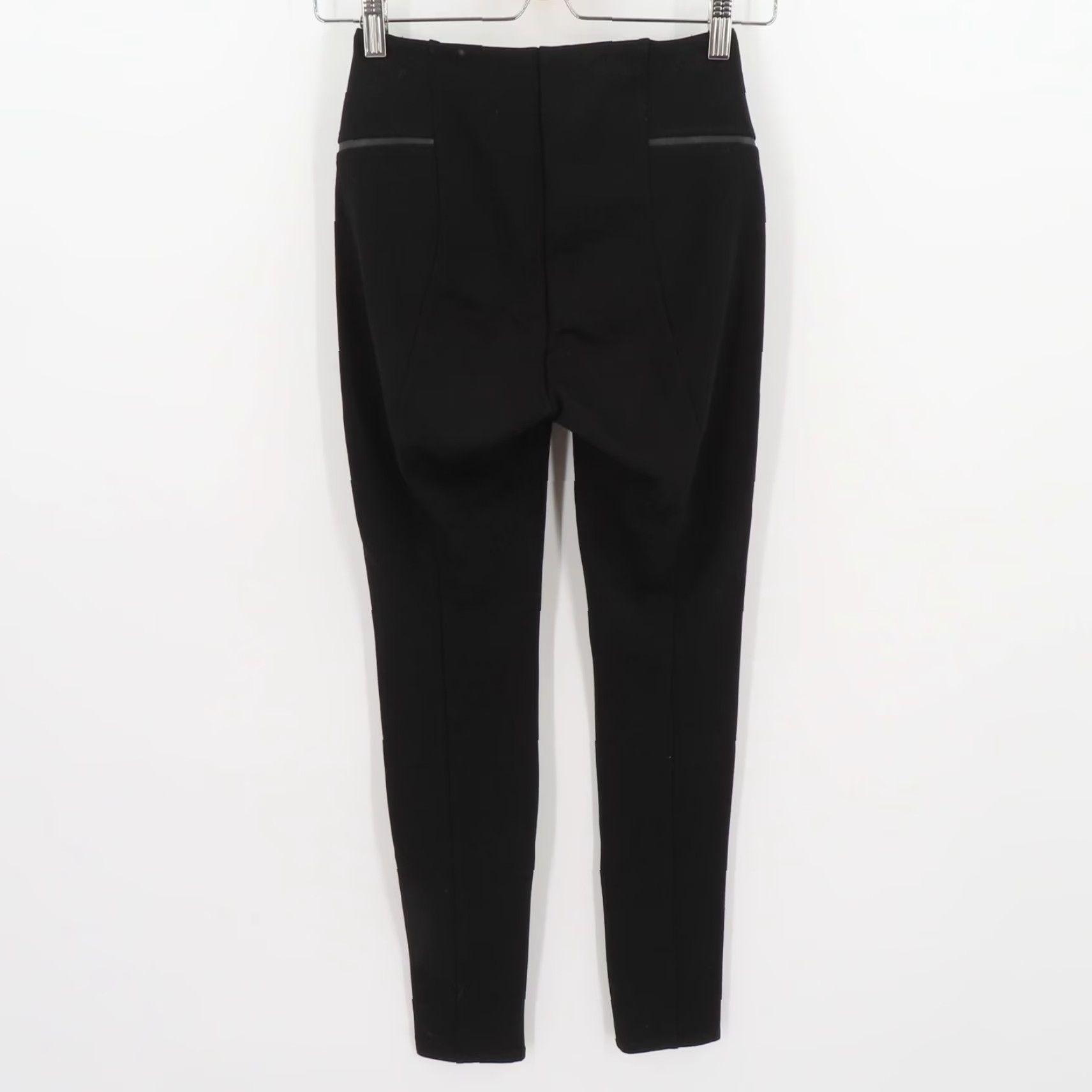 Vintage Lysse Womens XS Leggings Solid Black Faux Leather Insert Ankle 1332 Leggings XS Womens Black Size 26" / US 2 / IT 38 - 4 Thumbnail