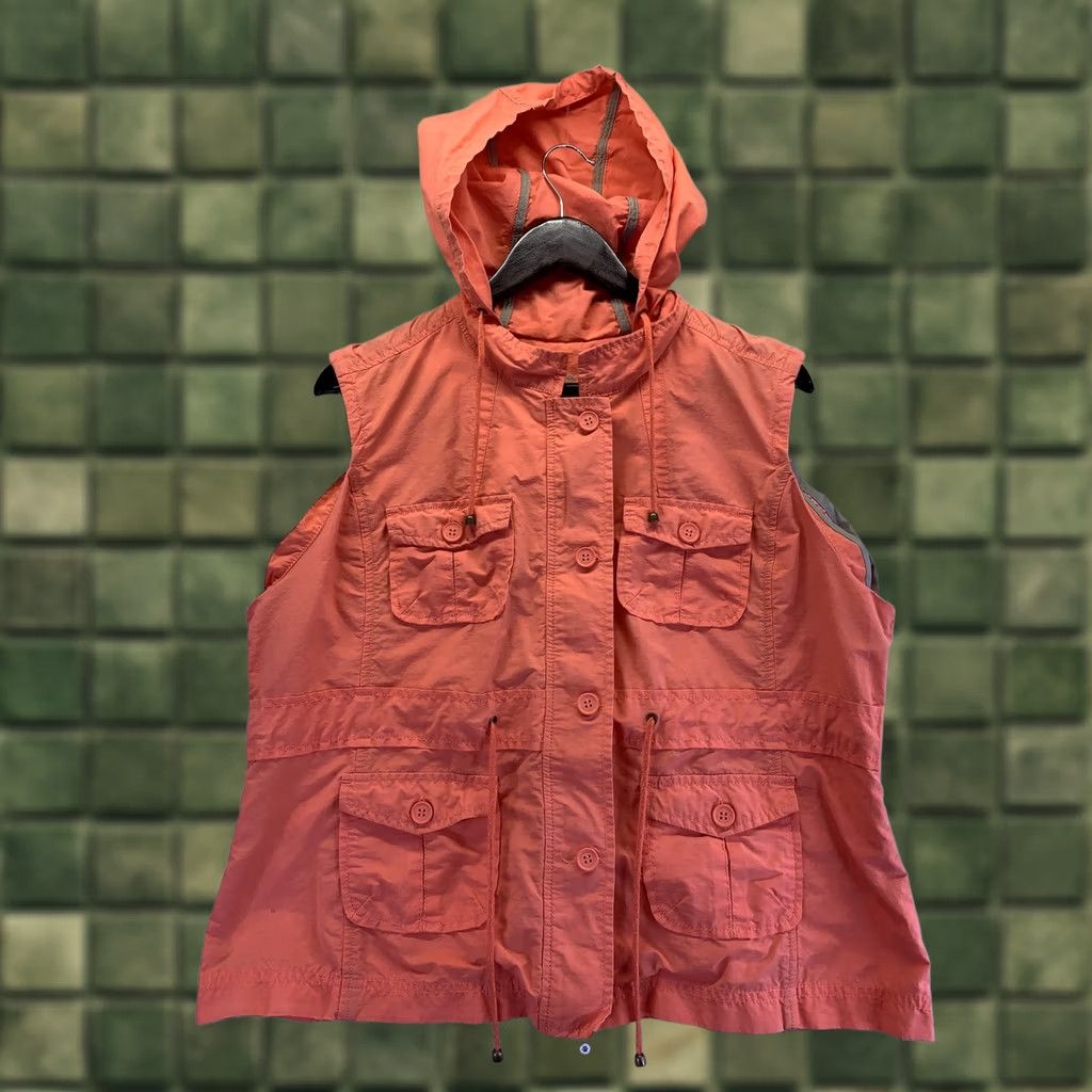 Cotton On VINTAGE? No. Caribbean Joe Vest Womens Orange Hooded Cotton/Nylon XL-6577 Size XL / US 12-14 / IT 48-50 - 1 Thumbnail