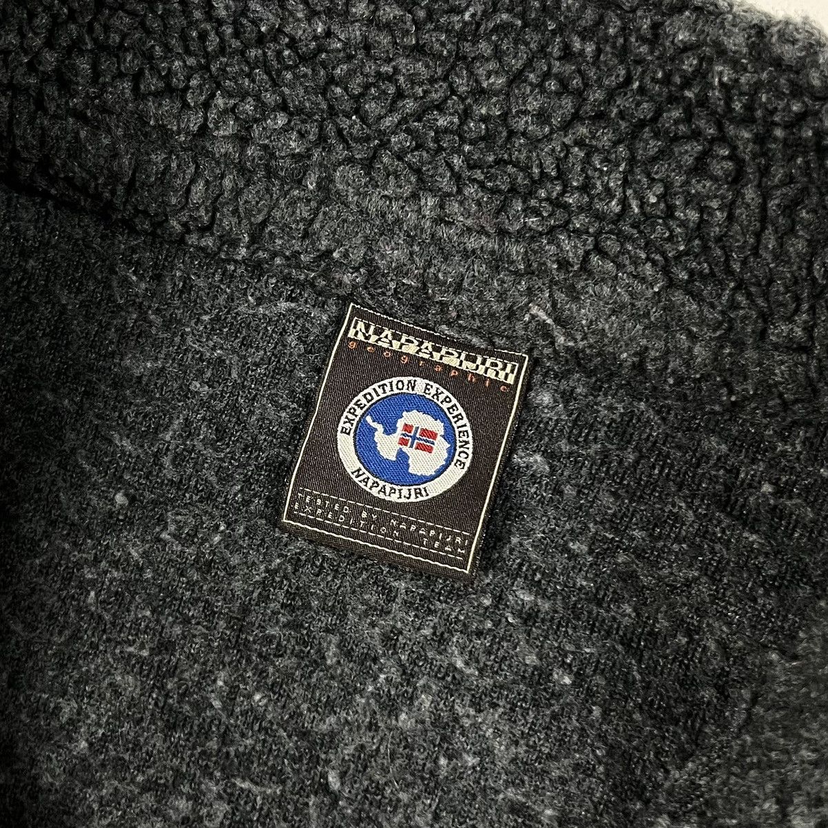 Napapijri × Vintage Vintage Napapijri Grey Casual 1/4 Zip Sherpa Jacket Size M Size US M / EU 48-50 / 2 - 11 Thumbnail
