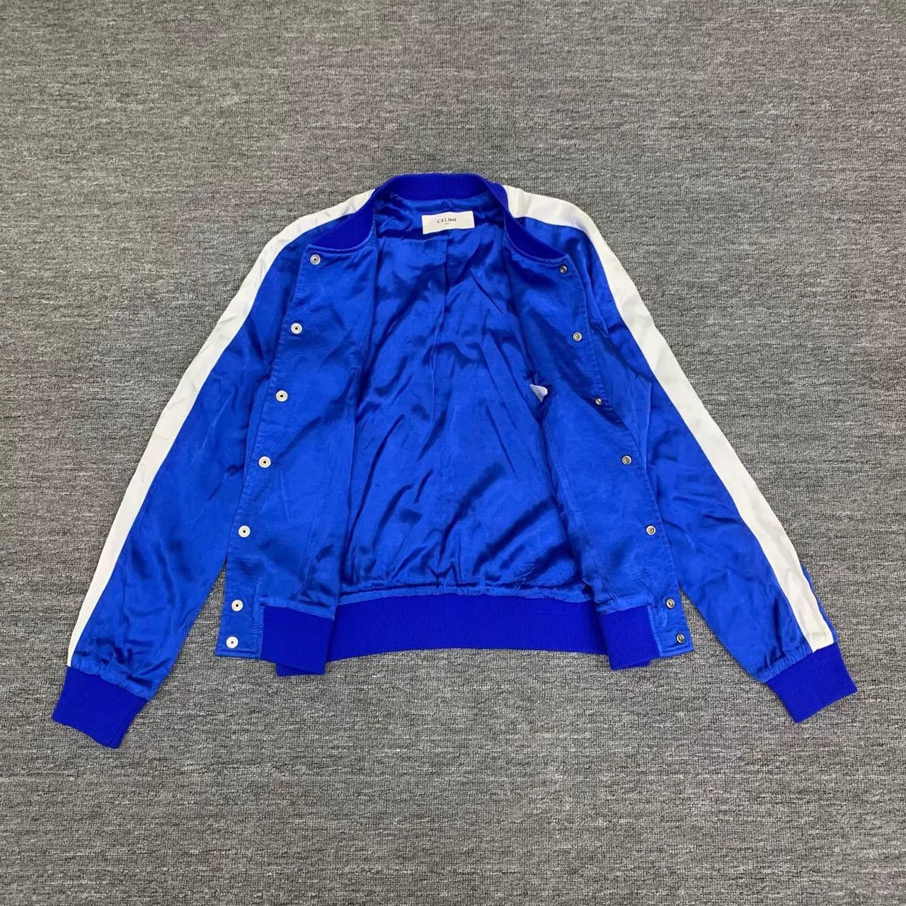 Celine Celine Silk Klein Blue Baseball Jacket Size 50 Size US M / EU 48-50 / 2 - 7 Thumbnail