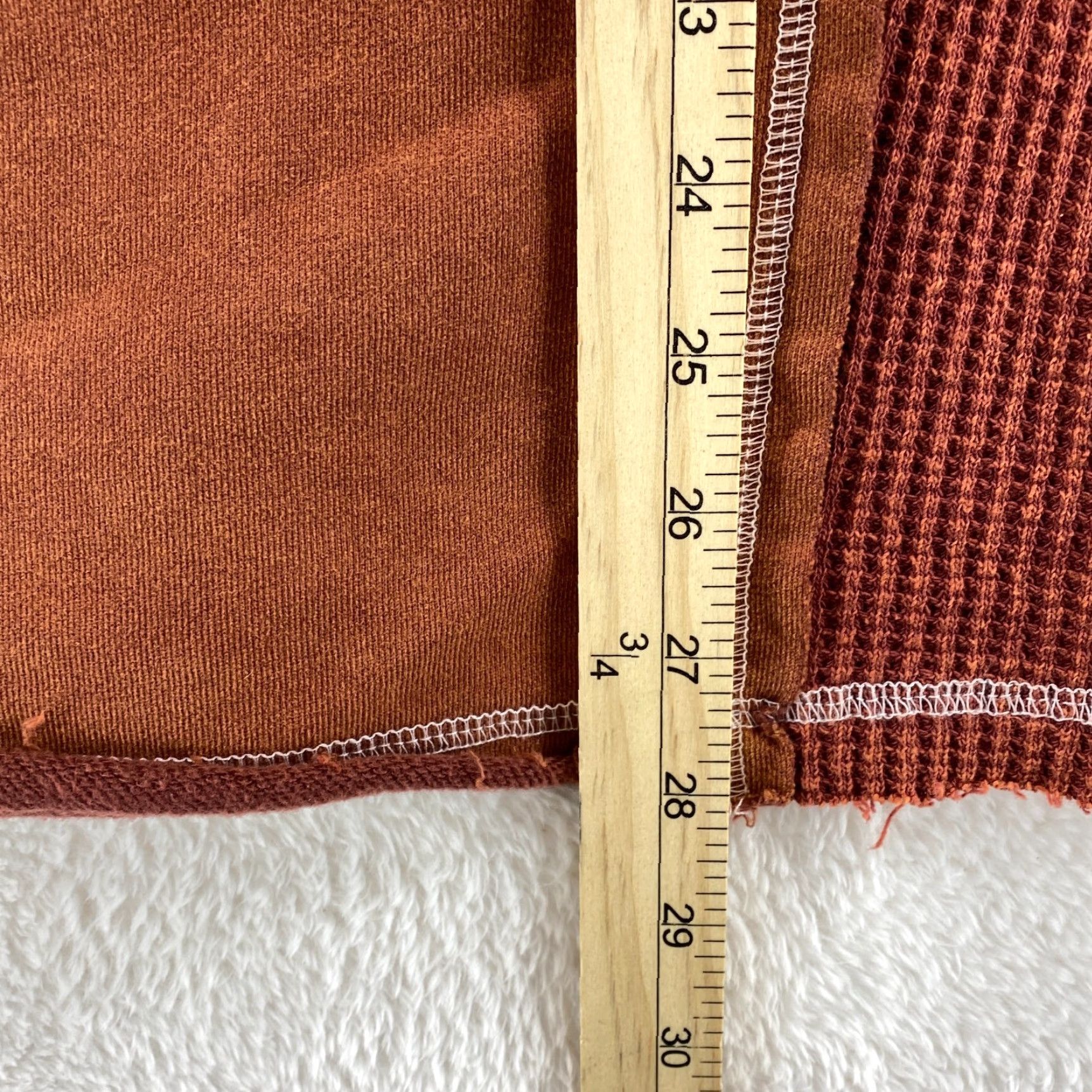 BKE VINTAGE NEW BKE Pieced Waffle Knit Medium Top Long Sleeve Front Pocket Rust Oversized Size M / US 6-8 / IT 42-44 - 6 Thumbnail