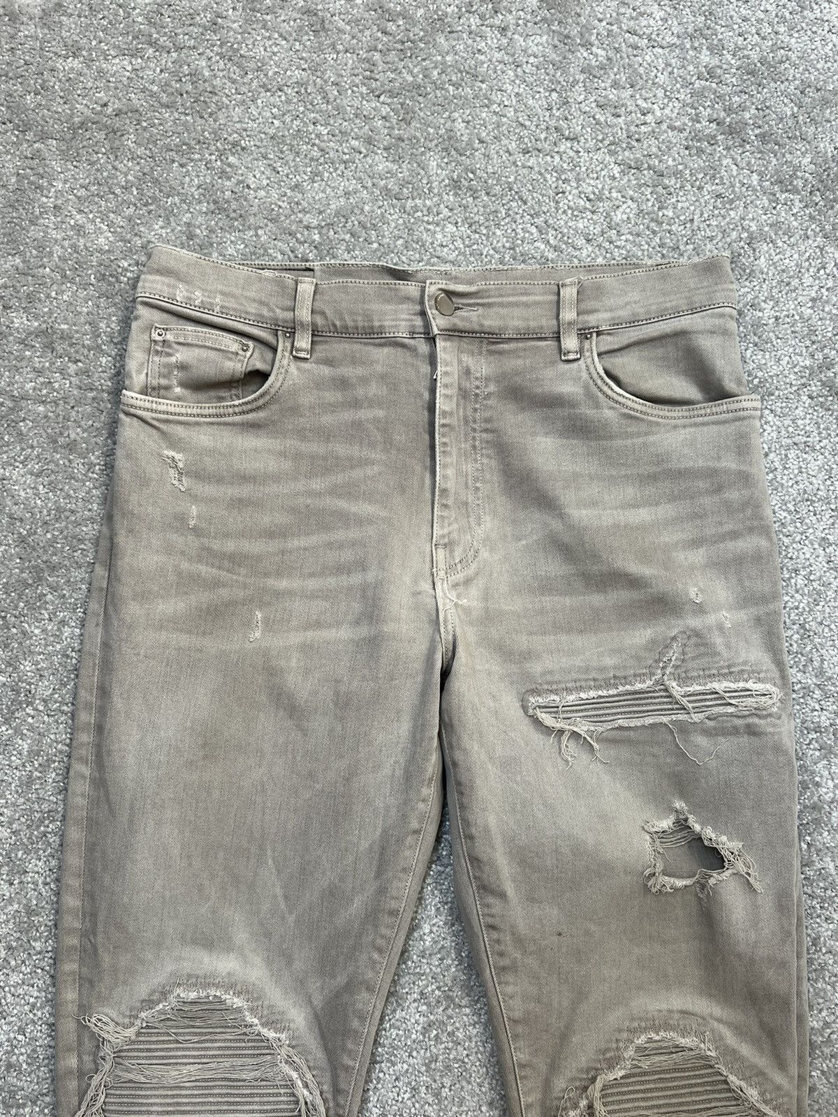 Amiri Amiri Mx-1 Grey Skinny Jeans With Patches Size 36 Size US 36 / EU 52 - 6 Thumbnail