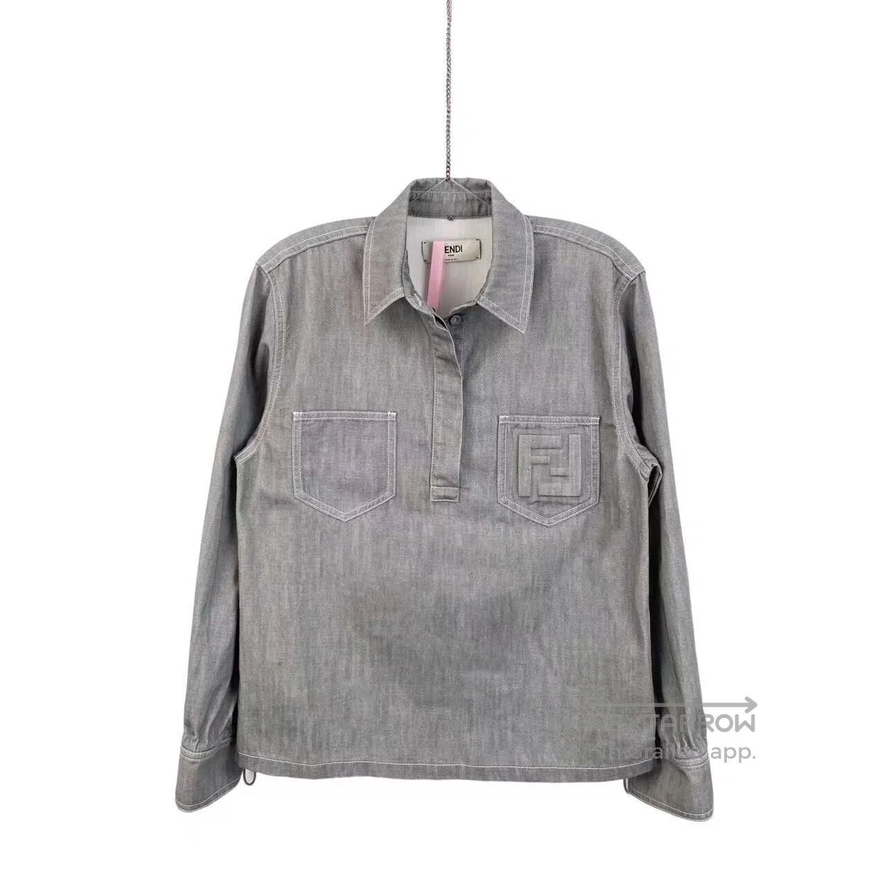 Fendi Fendi Workwear style logo denim shirt| Size XS / US 0-2 / IT 36-38 - 1 Thumbnail