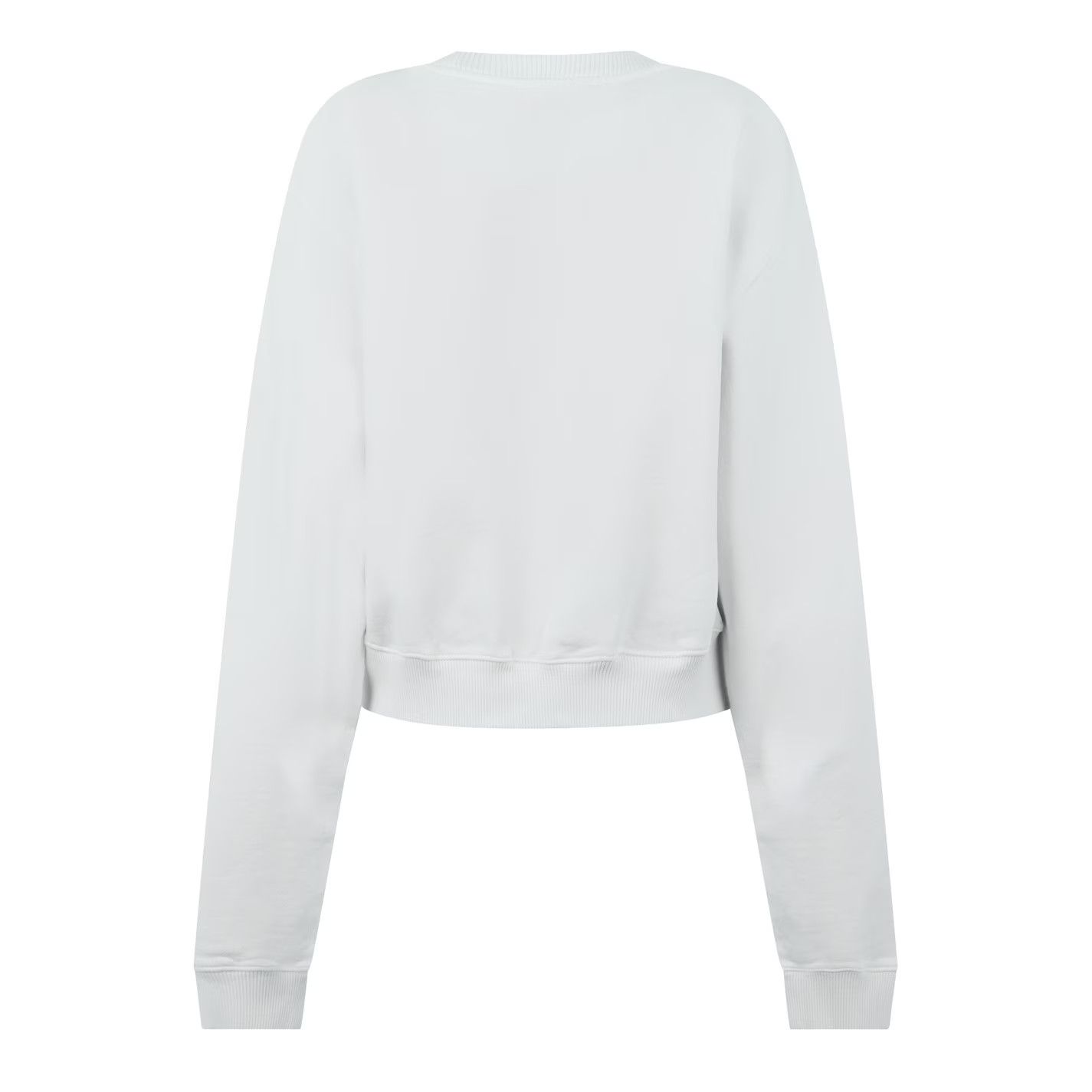Off-White o1g2r1mq1224 Crop Sweatshirt in White Size L / US 10 / IT 46 - 2 Thumbnail
