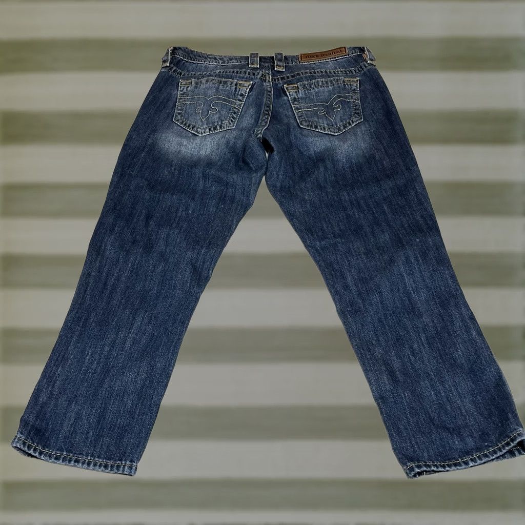 Vintage Rock Revival Anabela Boyfriend Jeans Womens Denim Distressed 31x25 Blue Cotton Cotton Denim mid rise Embroidered Button Zip Regular Gir ls Size 24" / US 00 / IT 34 - 1 Thumbnail