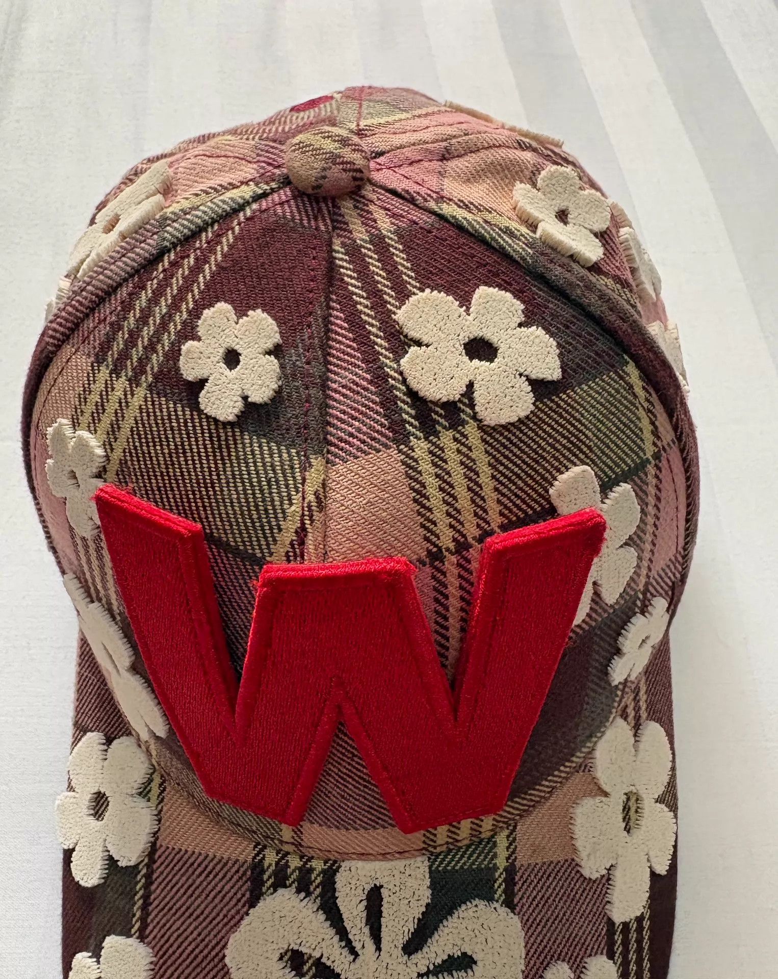 Walter Van Beirendonck WVB 24fw pink flocked floral hat abstr back Size ONE SIZE - 3 Thumbnail