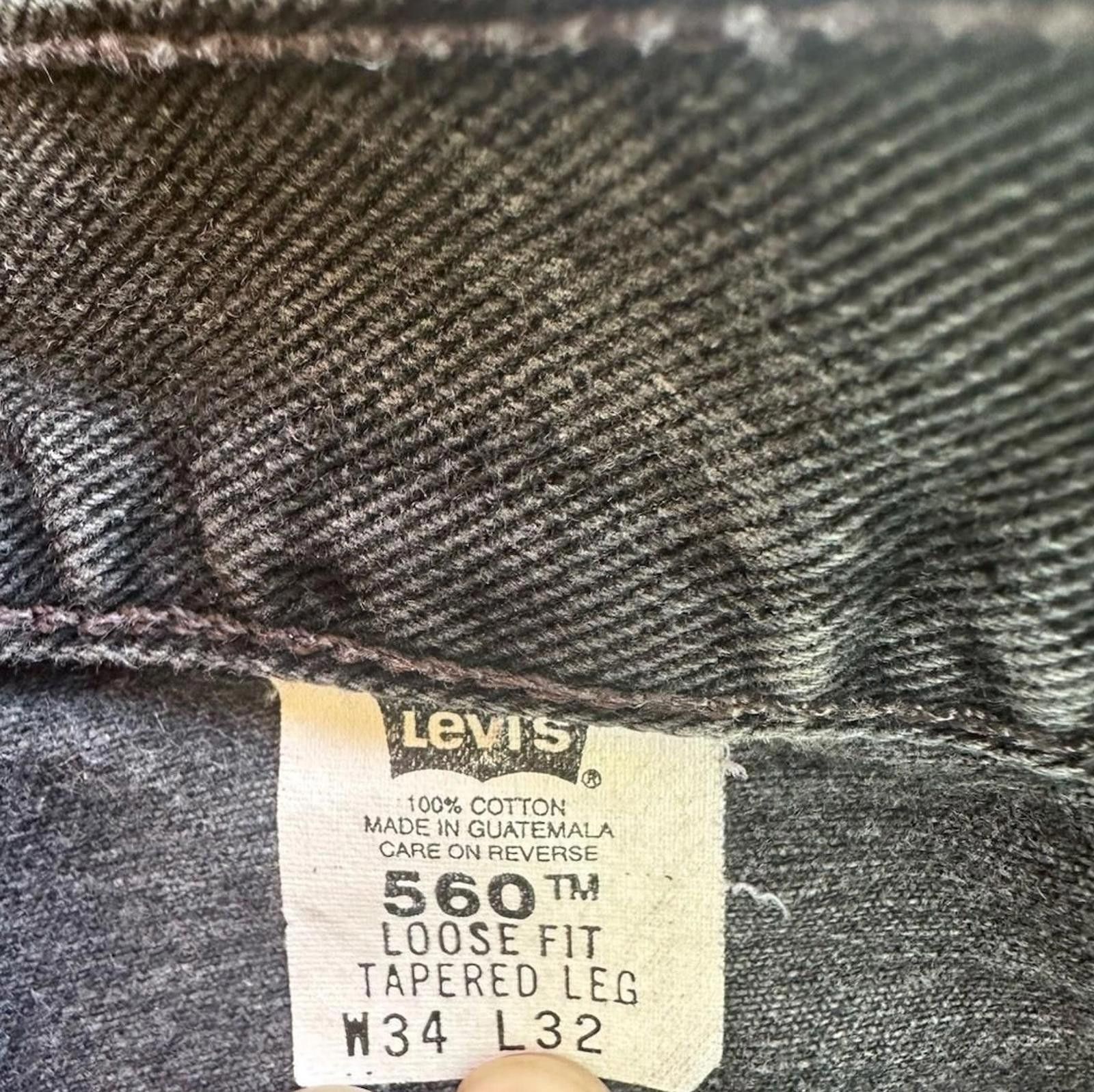 Levi's Levi's 560 Jeans Men's Size 34x32 Black Loose Fit Tapered Size US 34 / EU 50 - 2 Thumbnail