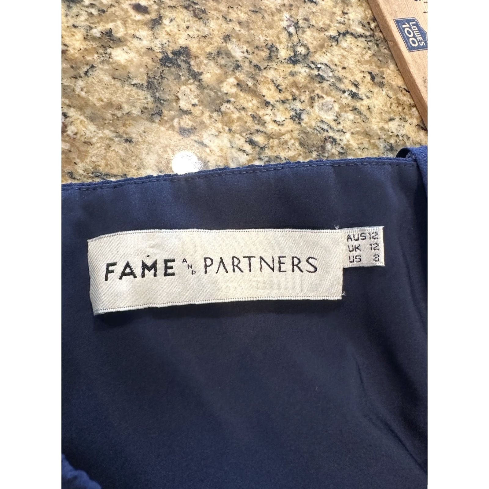 Vintage Fame and Partners Navy Blue Pleated Overlay Sleeveless Long Gown Sz 8 Front Slit Women Maxi Dress Ball Gown Accessories: Pleated Size M / US 6-8 / IT 42-44 - 3 Thumbnail
