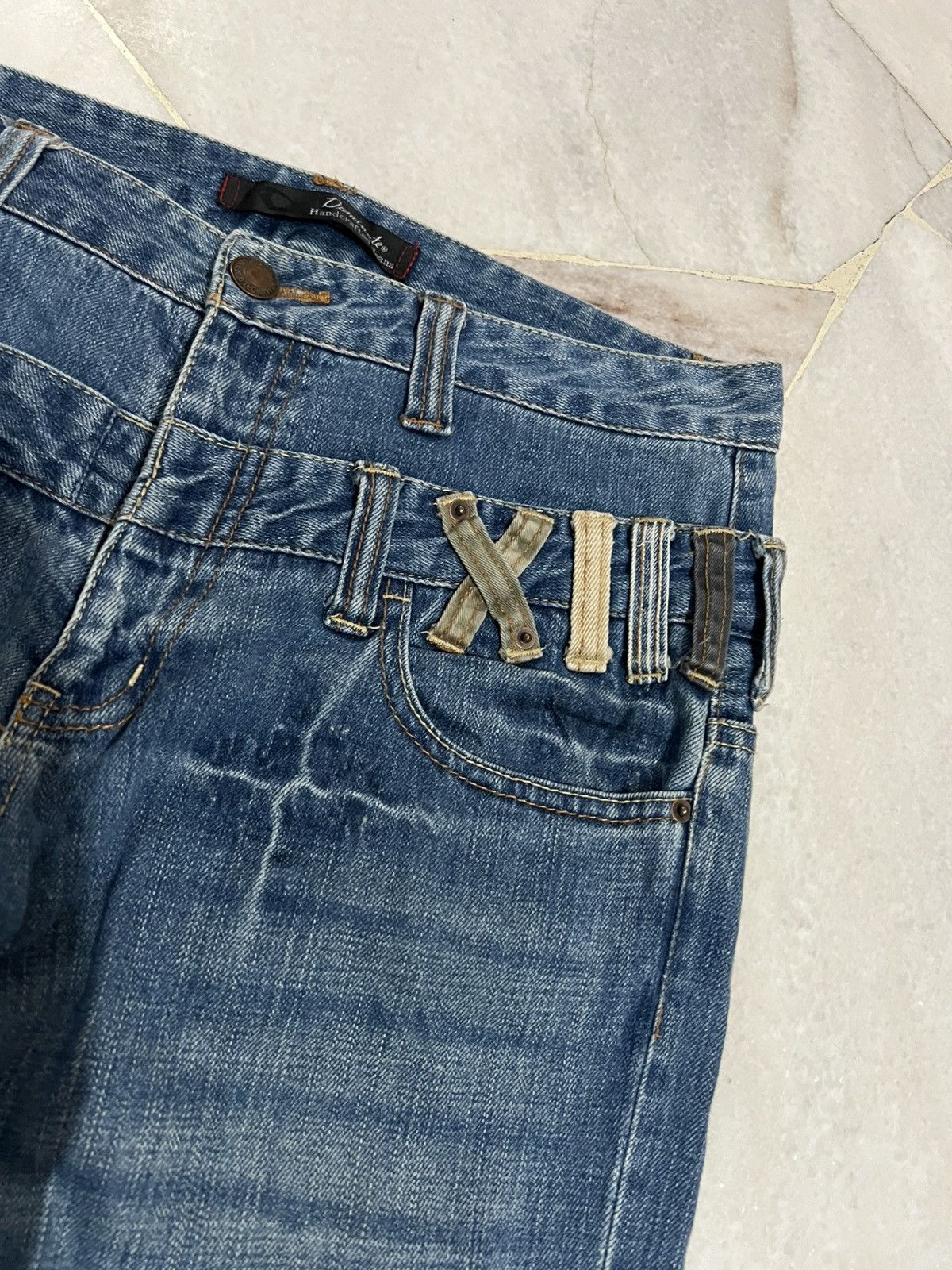 Japanese Brand DOUBLE WAIST DOMINATE HANDCRAFTED JEANS Size US 32 / EU 48 - 8 Thumbnail