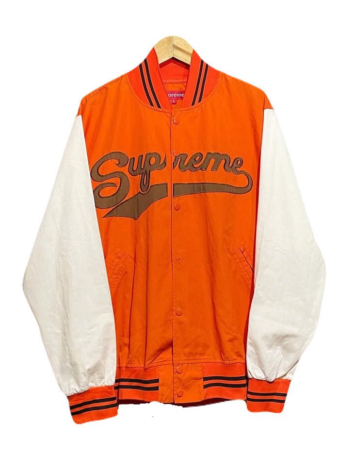 Supreme 2000s Supreme Embroidery Spellout Logo Varsity Jacket Size US L / EU 52-54 / 3 - 1 Thumbnail