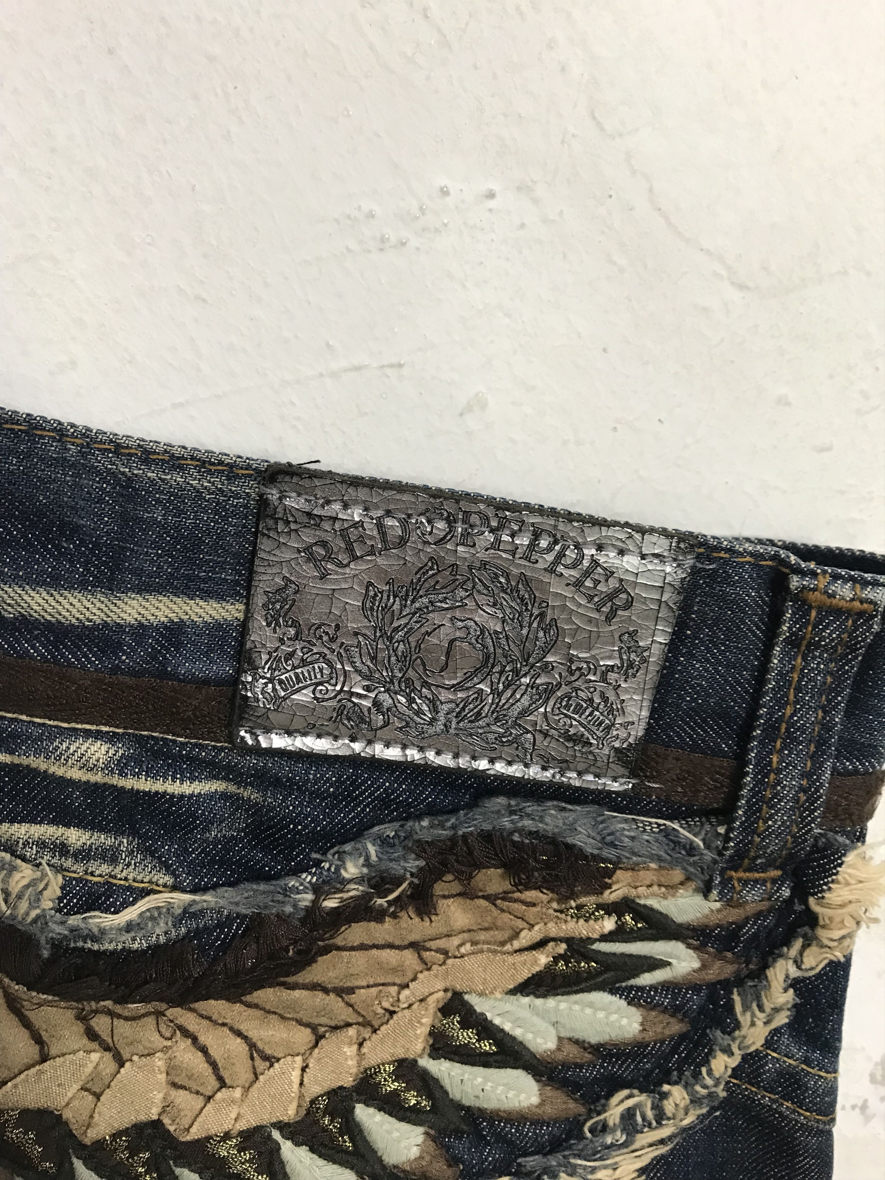 Japanese Brand Red Pepper Denim Japan&Co Embroidery Art Indigo Jeans Size US 33 - 6 Thumbnail