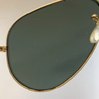 Vintage VINTAGE Ray-Ban Sunglasses Aviator Men 58 14 Gold Frame Green Lenses Case Size ONE SIZE - 6 Thumbnail