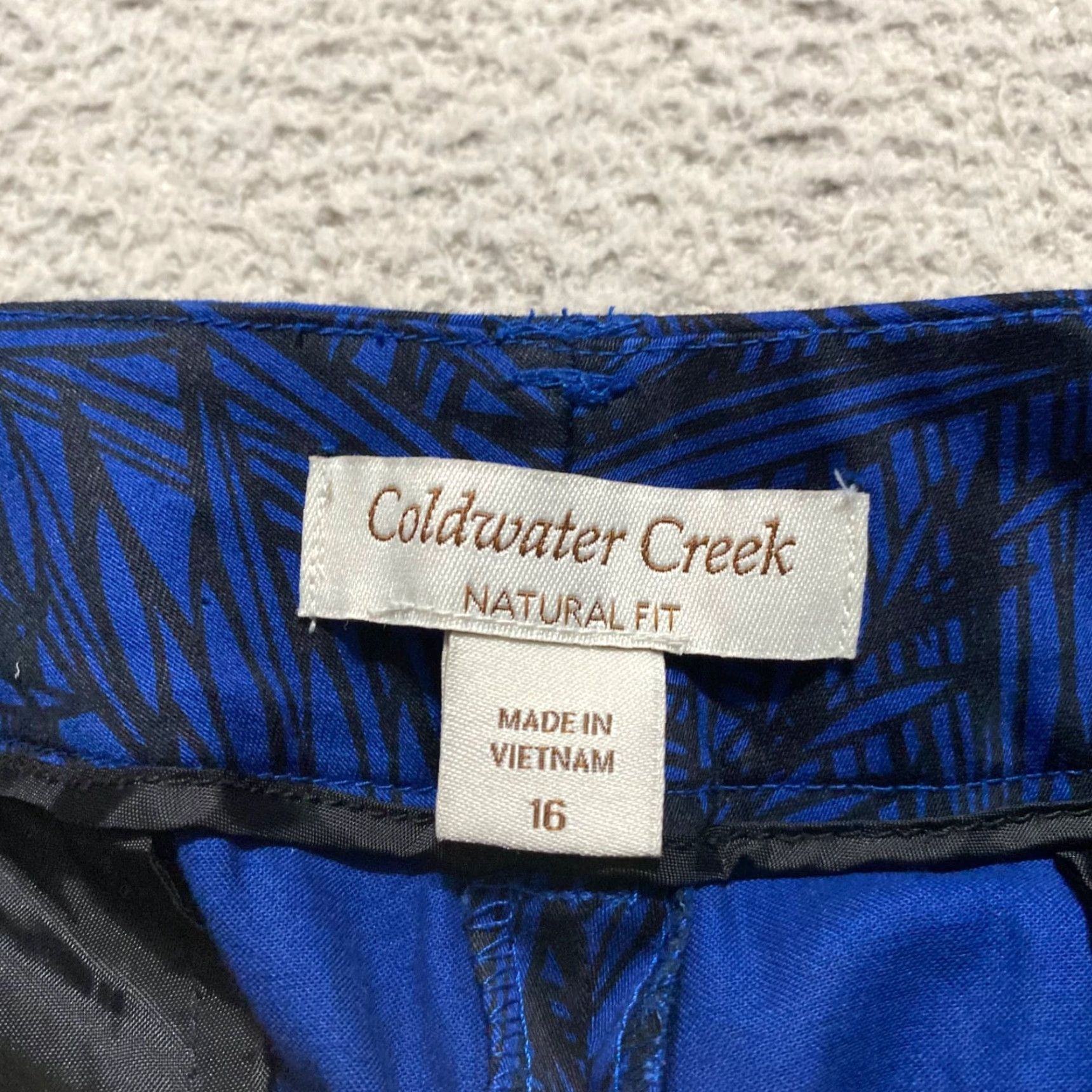 Coldwater Creek Coldwater Creek Womens 16 Pants Blue Floral Straight High Rise Business Casual Size 38" / US 16 / IT 52 - 3 Thumbnail