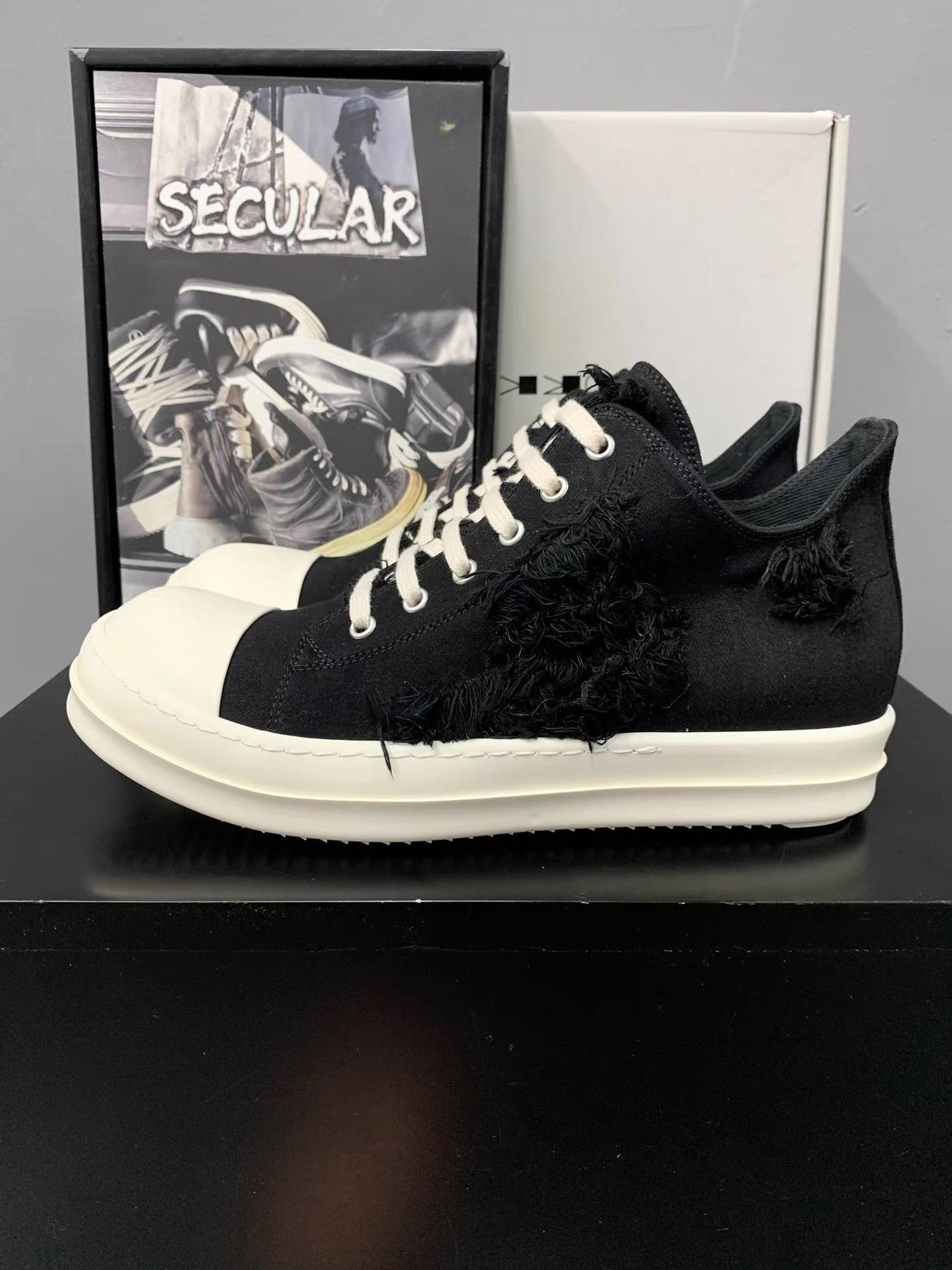 Rick Owens Rick Owens 22SS Slashed Distorted Low Sneakers K34 Size US 7 / EU 40 - 3 Thumbnail