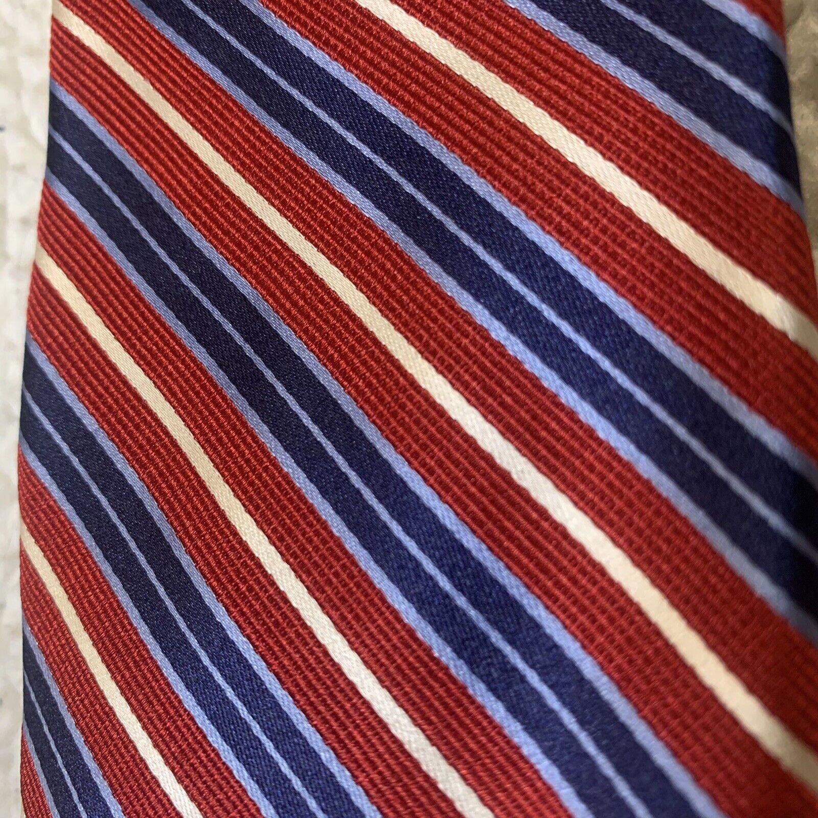 Nautica Nautica Men's Tie Red White Blue Diagonal Stripe 100% Silk Size ONE SIZE - 3 Thumbnail