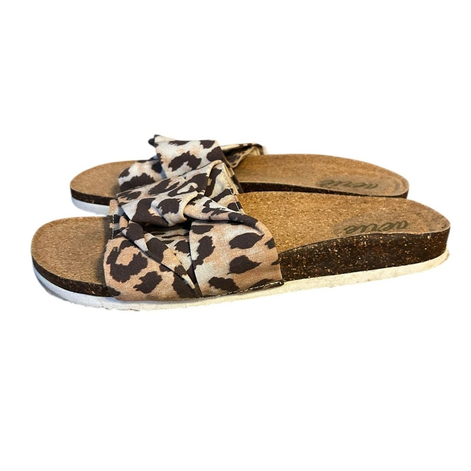 American Eagle Outfitters Aerie Leopard Print Cork Knot Slide Sandals Size US 9 / IT 39 - 5 Thumbnail
