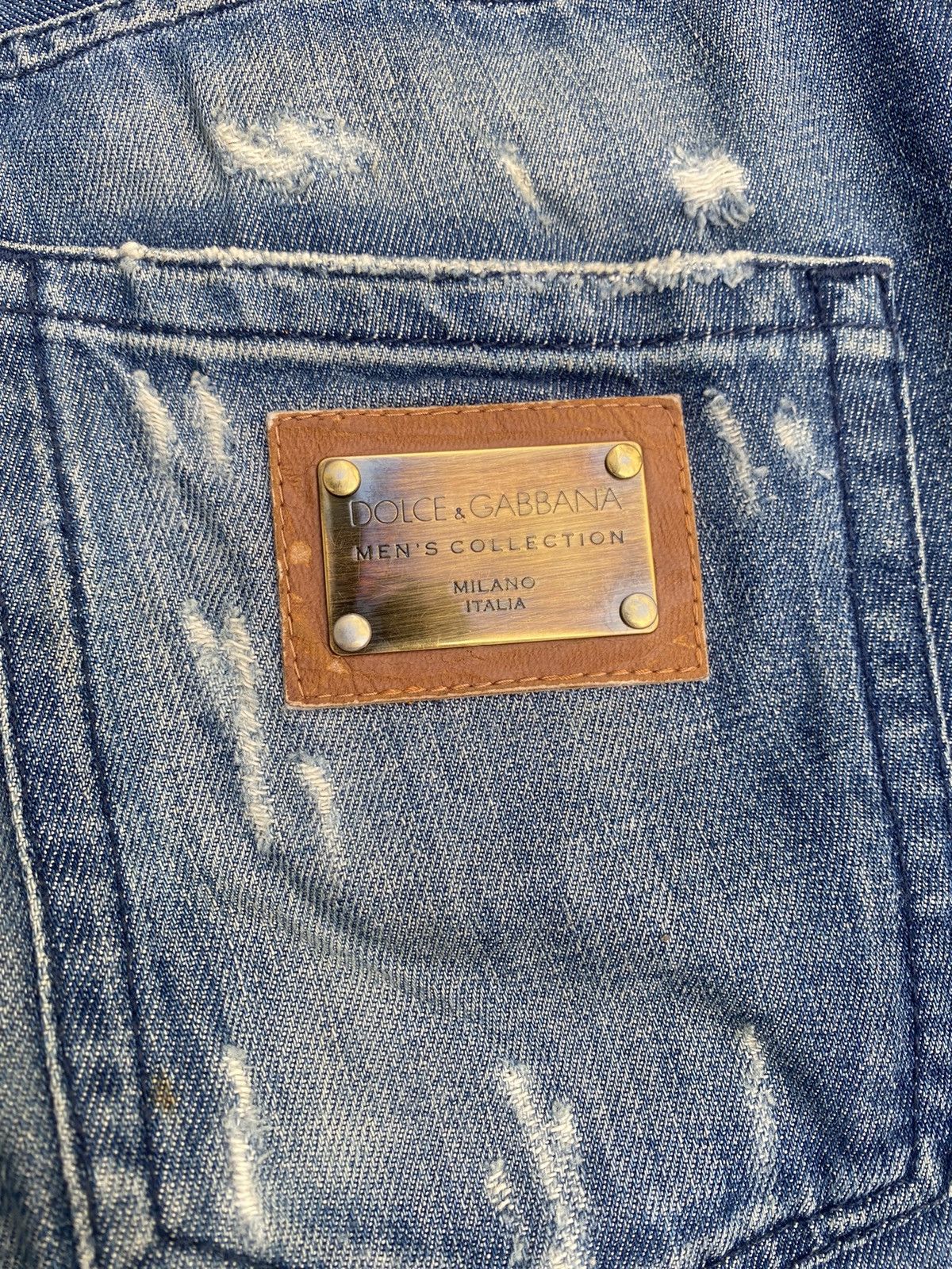 Designer × Dolce & Gabbana Dolce & Gabbana Distressed Faded Denim Jeans Size US 30 / EU 46 - 16 Thumbnail