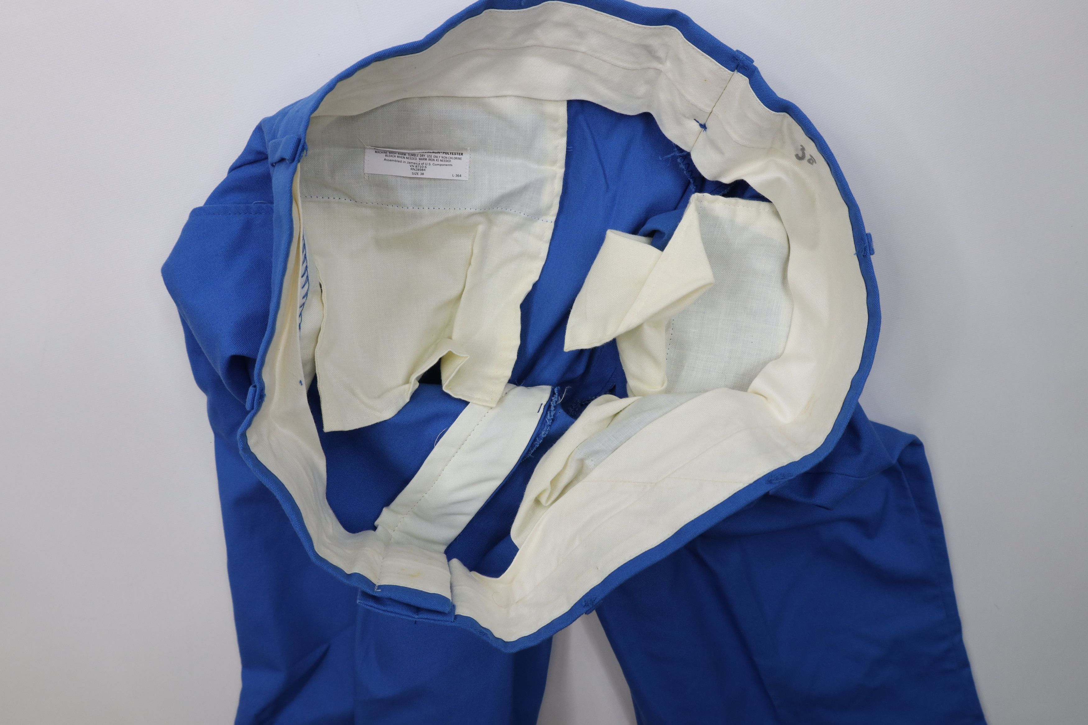 Vintage Vintage 70s Streetwear Wide Leg Chino Pants Royal Blue Size US 38 / EU 54 - 8 Thumbnail