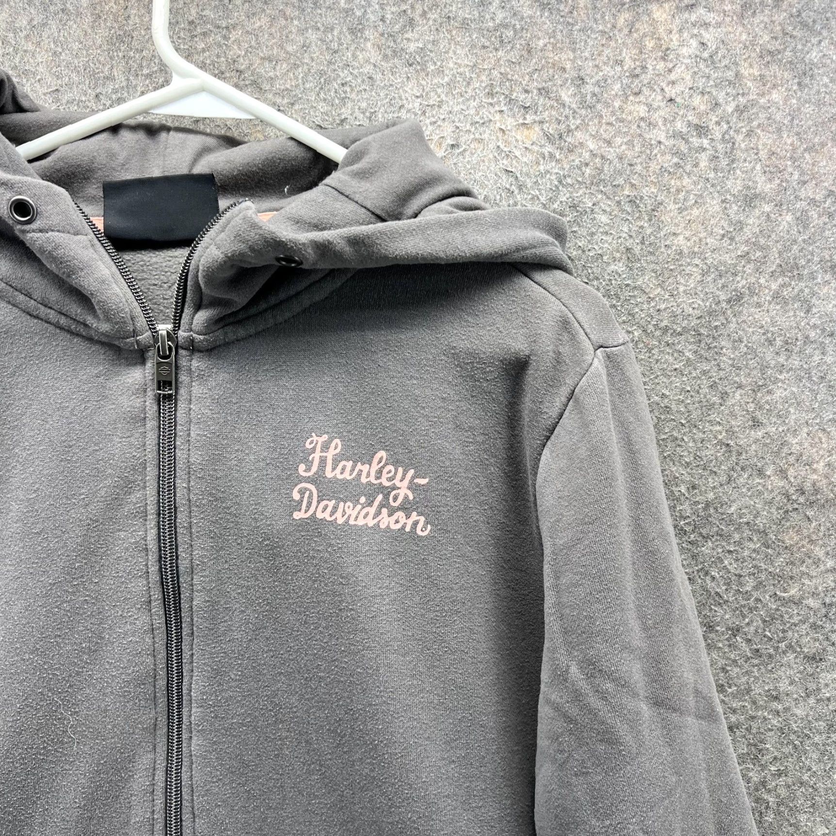 Harley Davidson Harley-Davidson Hoodie Womens XL Gray Full Zip Fleece Logo Sweatshirt Biker Size XL / US 12-14 / IT 48-50 - 7 Thumbnail