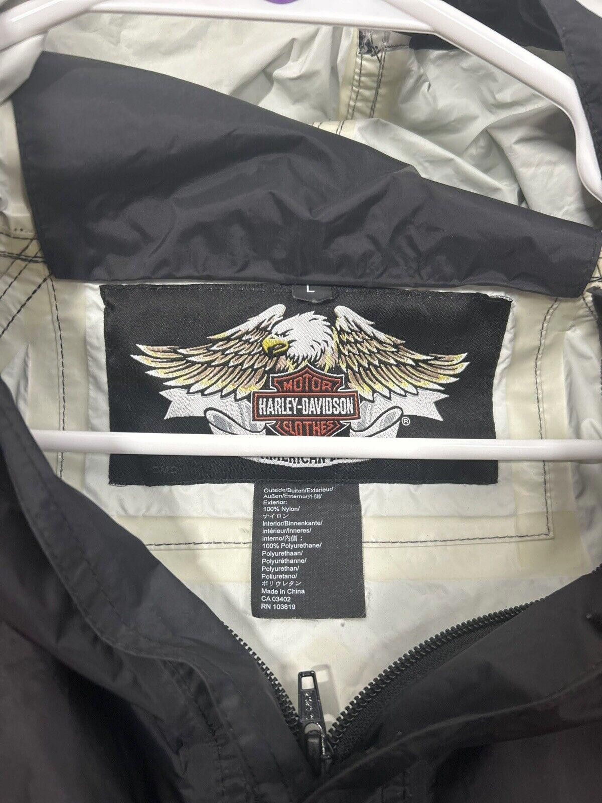Designer Harley Davidson Hooded Full Zip Windbreaker Rain Jacket Size ONE SIZE - 4 Thumbnail