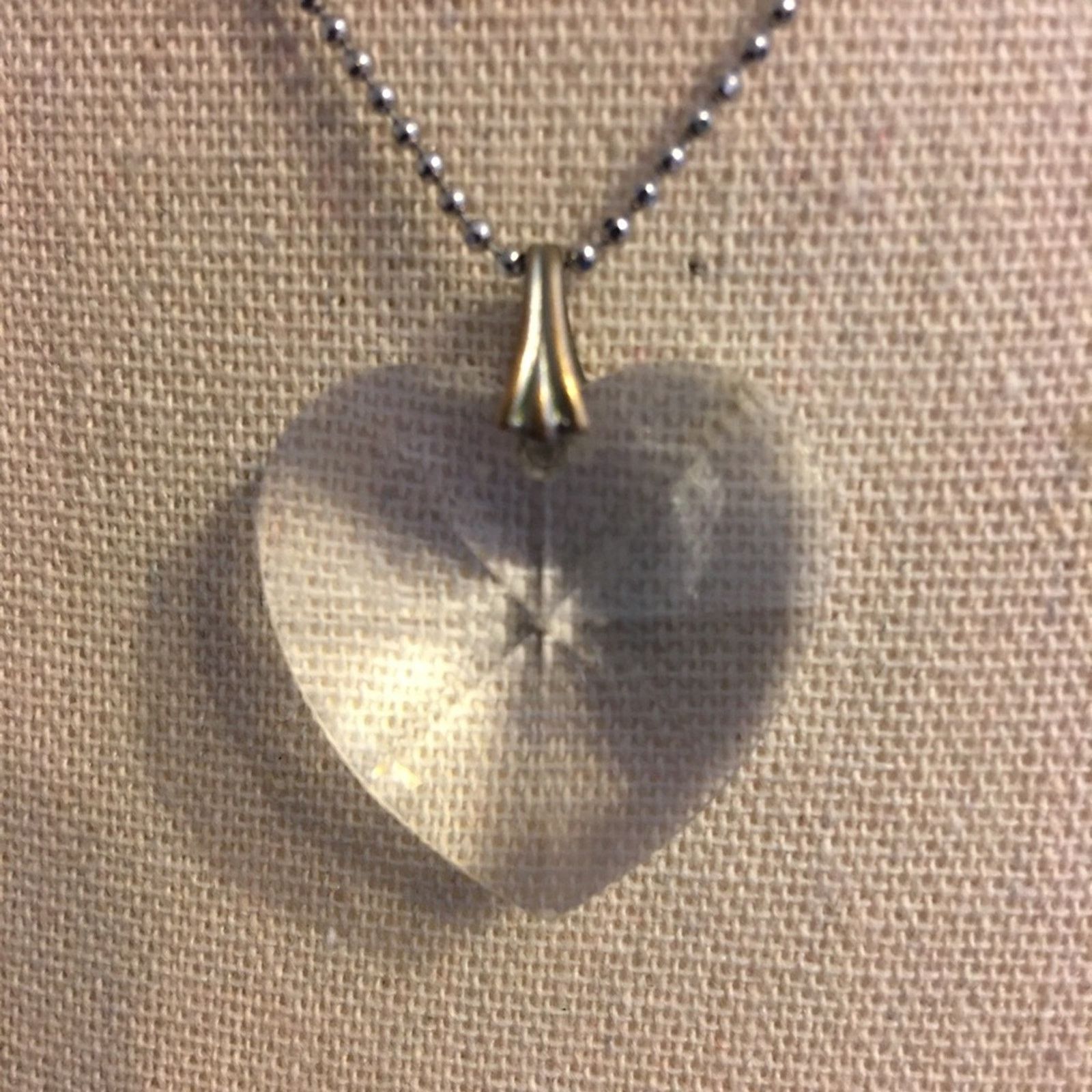 Vintage Vintage 80s faceted glass heart pendant Size ONE SIZE - 5 Thumbnail