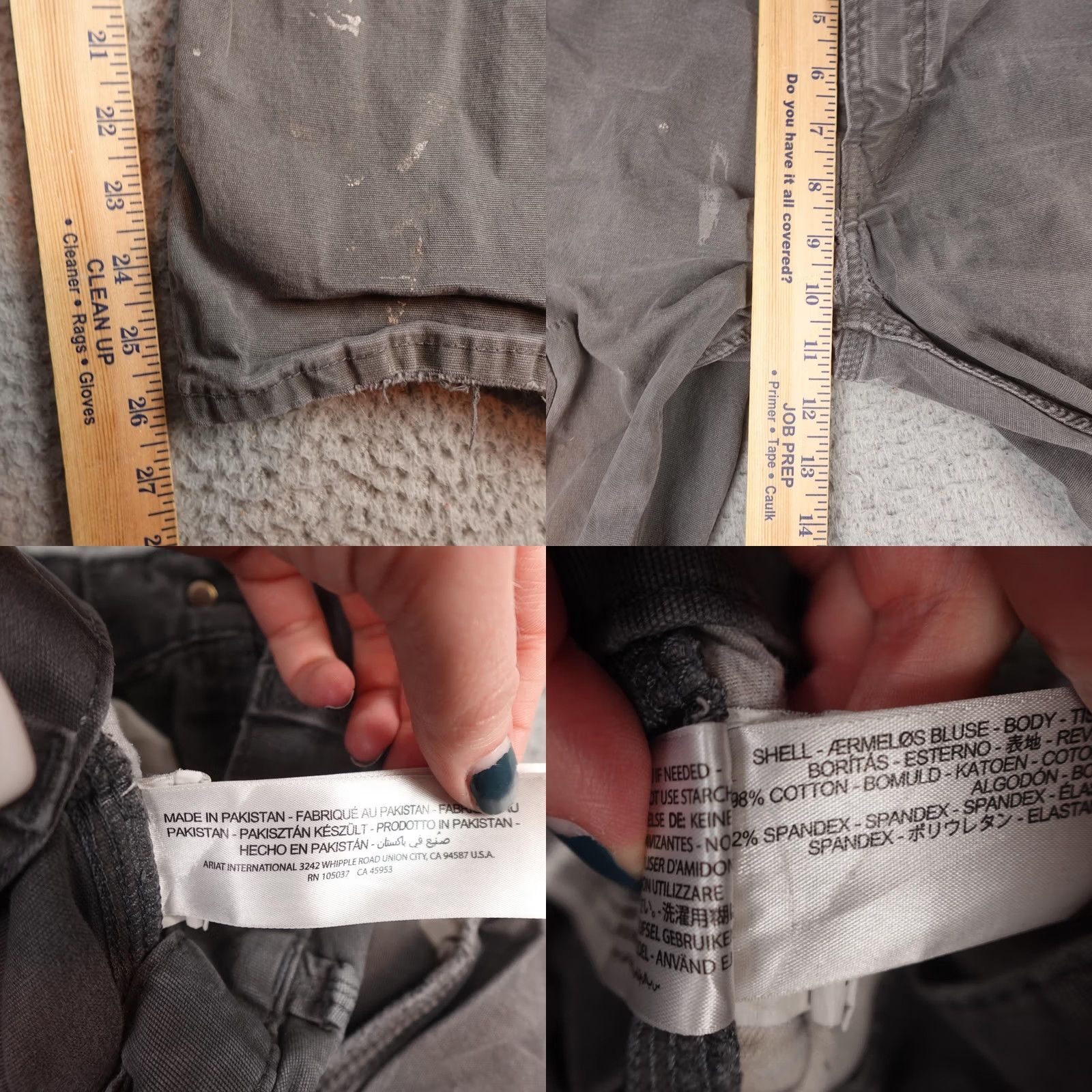 Ariat Ariat Rebar M4 Pants Mens 36x30 Fits 32x26 Gray Relaxed Straight Canvas Work Size US 36 / EU 52 - 11 Thumbnail