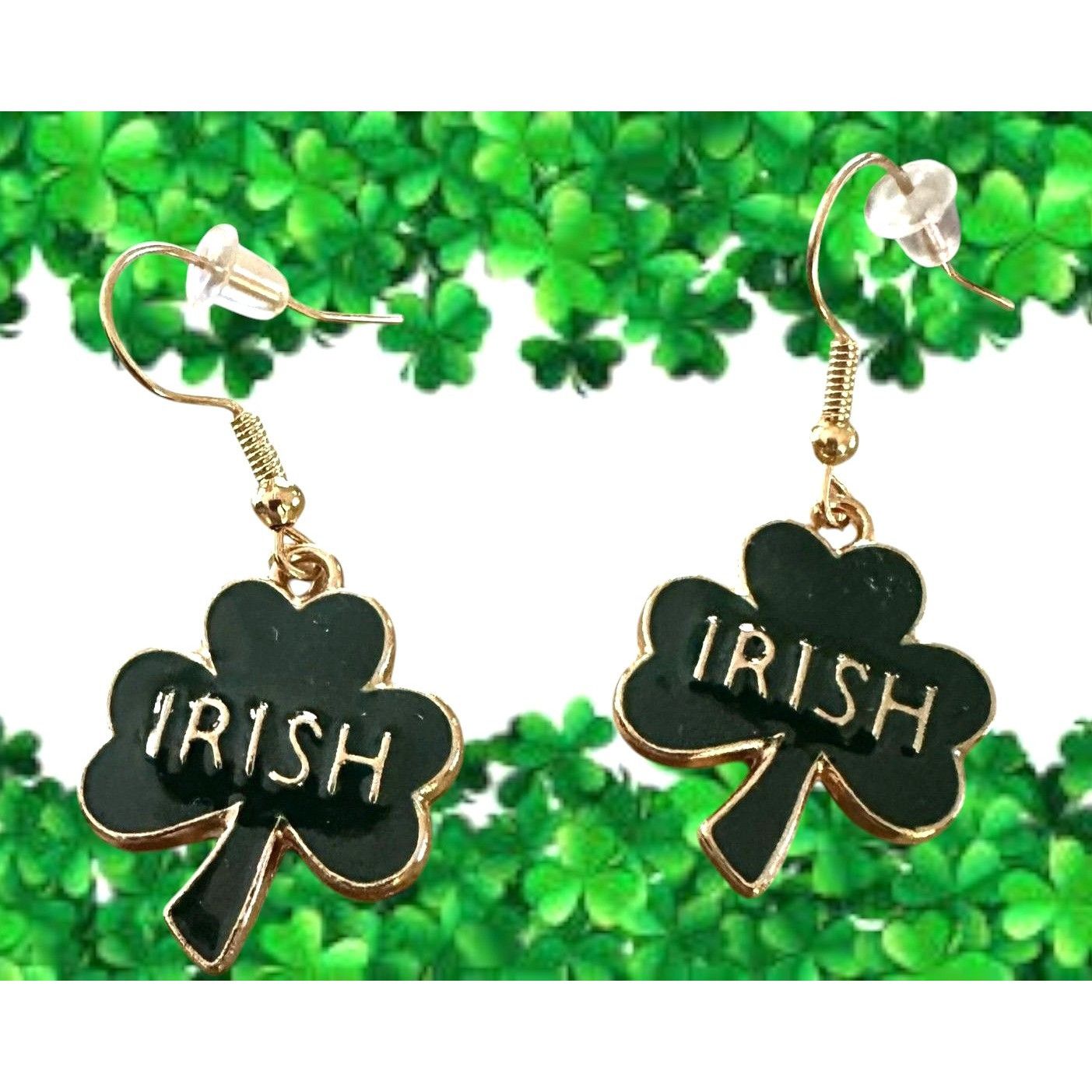 Handmade St Patricks Day Shamrock Earrings Dangle Hooks New Irish Fes Size ONE SIZE - 2 Thumbnail