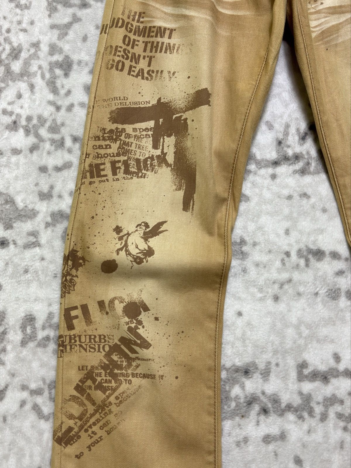 semanticdesign Vintage Semantic Design Poem Graphic All-Over Print Denim Size US 29 - 7 Thumbnail
