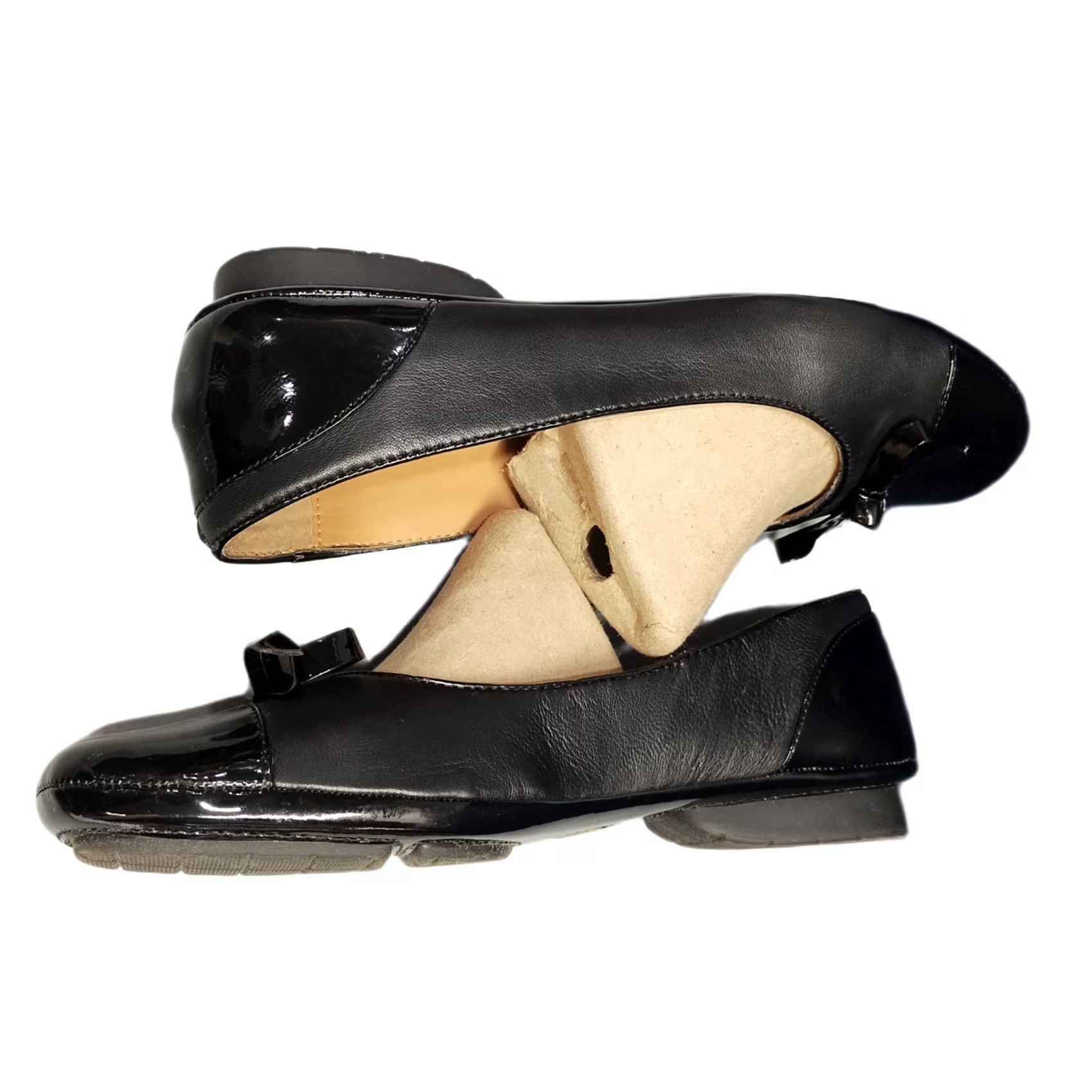Naturalizer Naturalizer Sweeney Ballet Flats Womens Size 9W Black Leather Decorative Bow Flat Shoes Size US 9 / IT 39 - 2 Thumbnail