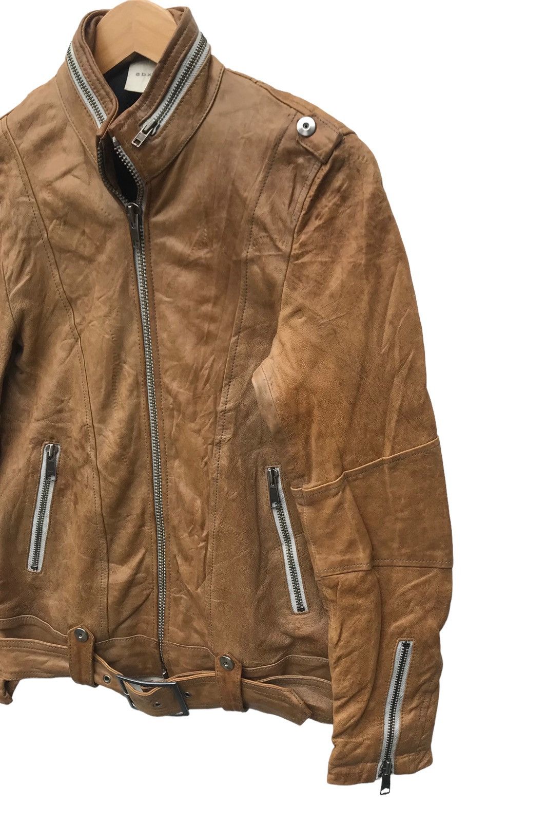 Leather Abx Biker Cafe Racer Leather Jacket Streetwear Jacket Size US S / EU 44-46 / 1 - 4 Thumbnail