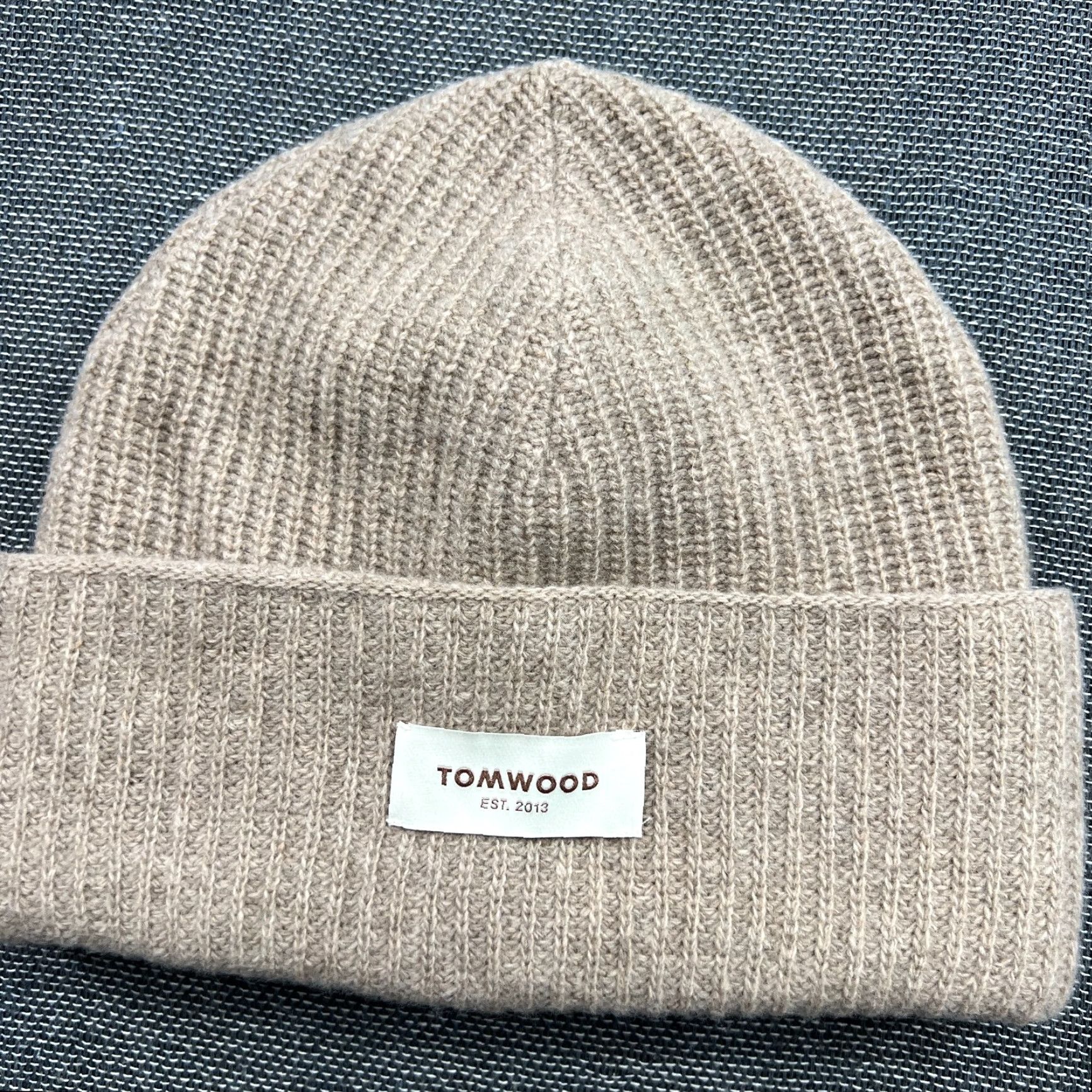 Tom Wood Tom Wood Beanie Hat One Size 100% Wool Cuffed Ribbon Norway Beige Wool Unisex Adults Beanie Size ONE SIZE - 2 Thumbnail