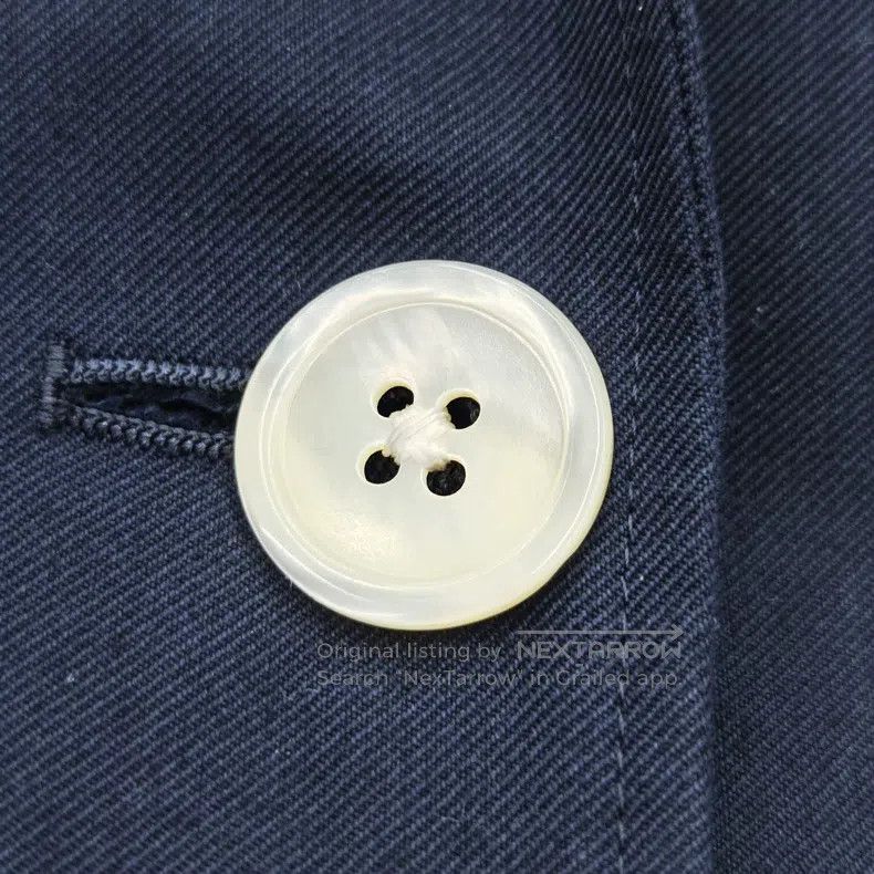 Thom Browne Thom Browne White mother-of-pearl button navy blue long co Size S / US 4 / IT 40 - 3 Thumbnail