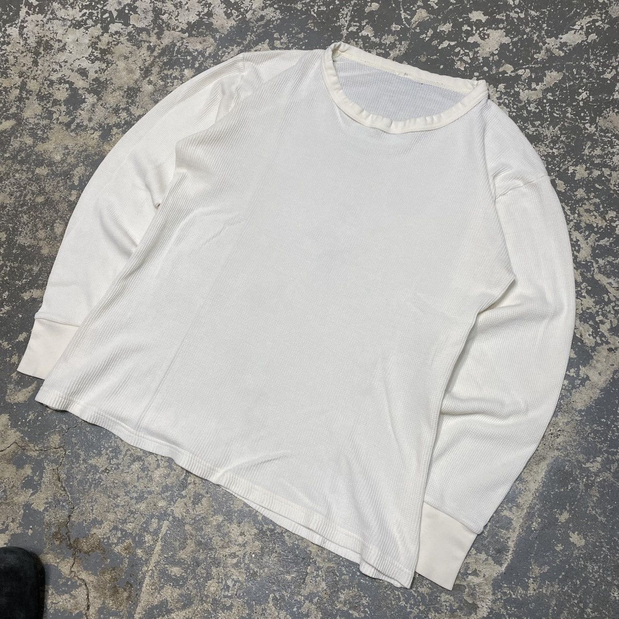 Hanes × Vintage Vintage White Long John Thermal Waffle Long Sleeve 90s Size US XL / EU 56 / 4 - 2 Thumbnail