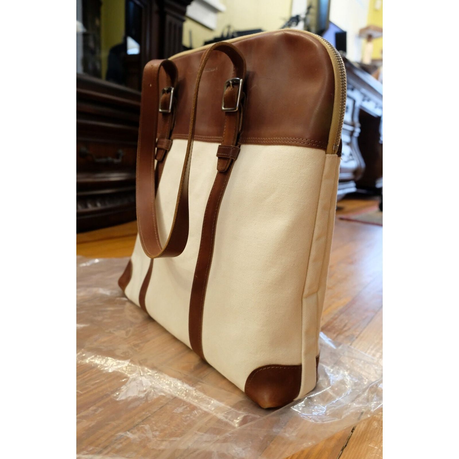 Billykirk Billykirk Leather and Canvas Slim Padded Tote Size ONE SIZE - 8 Thumbnail
