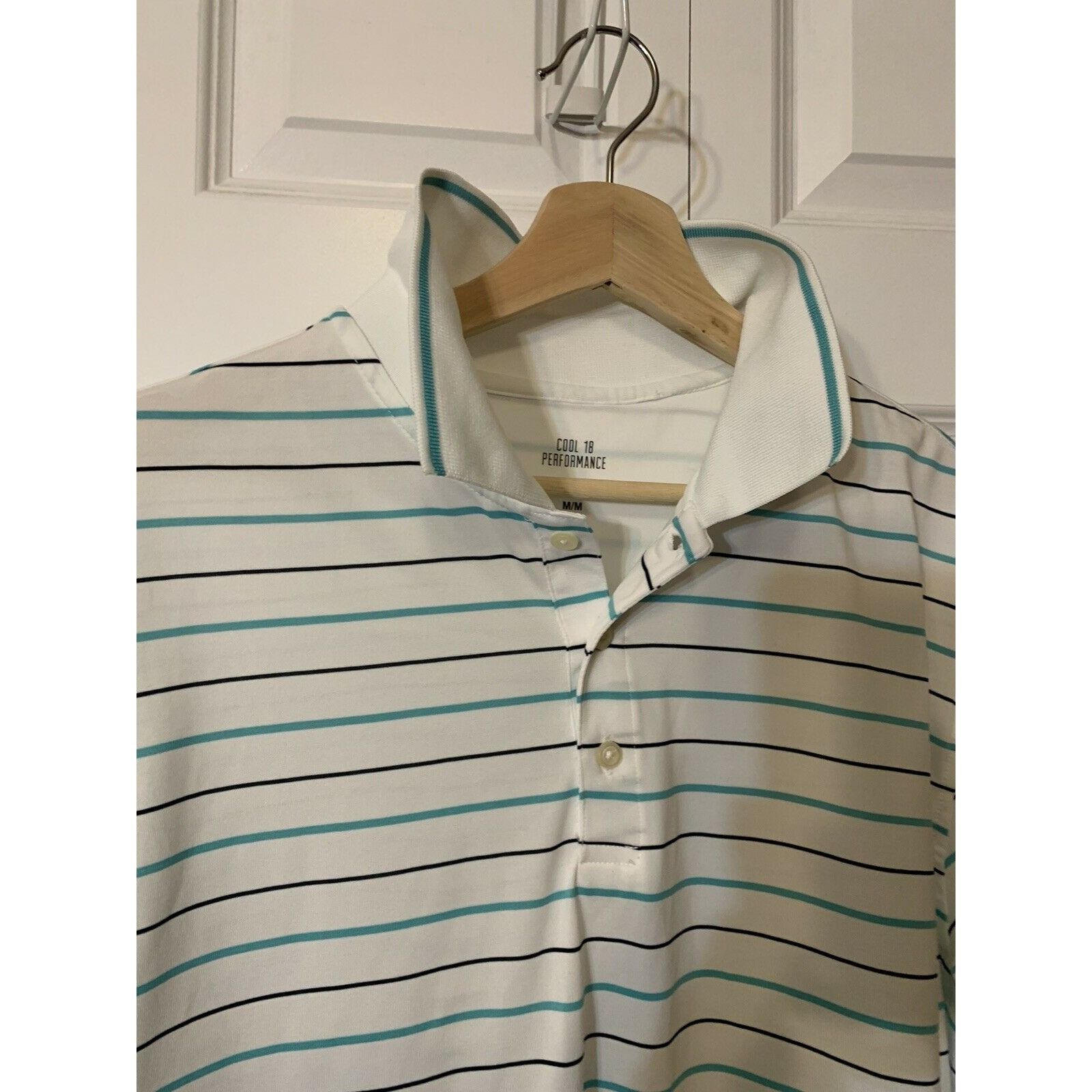 Haggar Cool 18 Performance Haggar Short Sleeve Polo Shirt Sz M Whit Size US M / EU 48-50 / 2 - 6 Thumbnail
