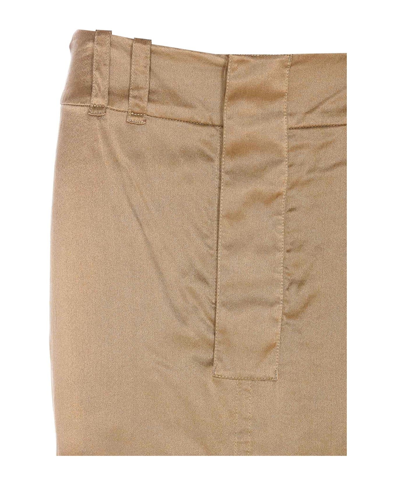 Saint Laurent Paris o1bcso1str0426 Pencil Skirt Silk Crepe De Chine in Beige Size 26" / US 2 / IT 38 - 3 Thumbnail