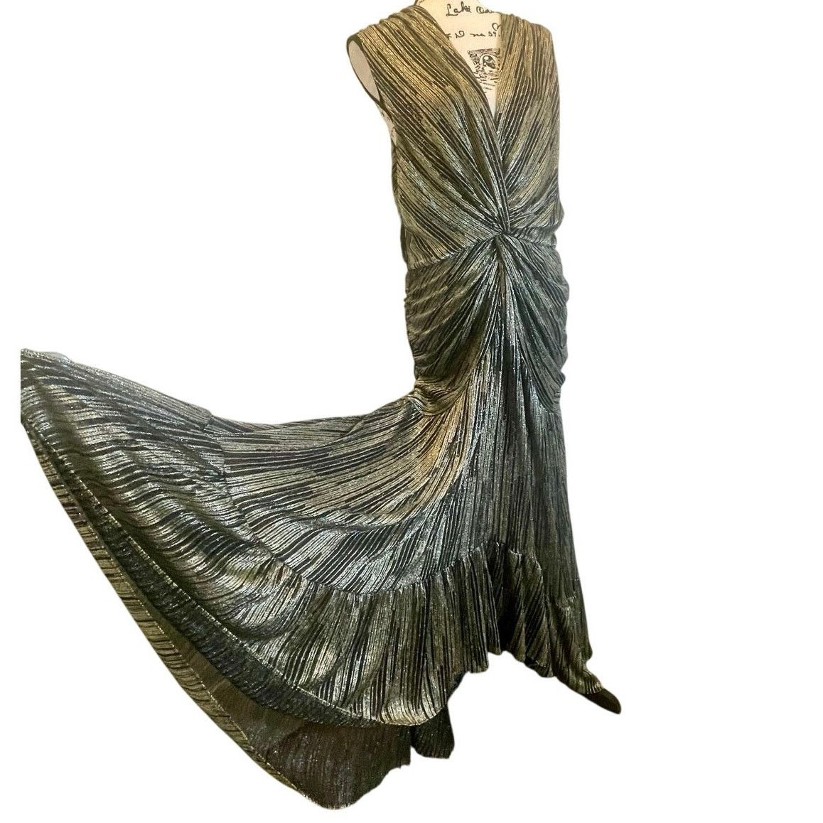 MISA Los Angeles MISA LOS ANGELES MAX DRESS METALLIC AVA TWIST RUCHED SZ XL Size XL / US 12-14 / IT 48-50 - 20 Thumbnail