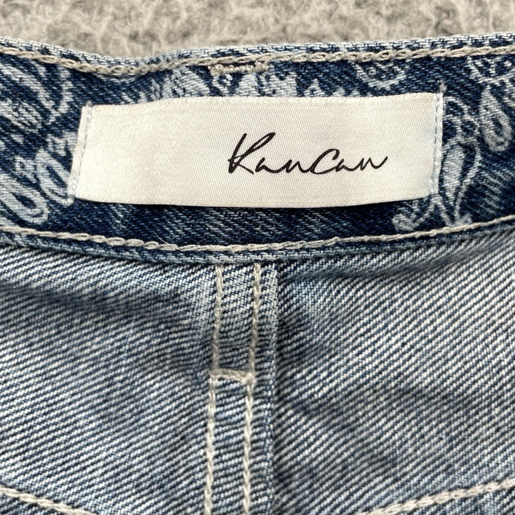 Vintage Kancan Jeans Cutoff Shorts Womens 9 Boho Denim Y2K Western Paisley Rodeo Grunge Jeans Short Shorts Size 30" / US 8 / IT 44 - 5 Thumbnail