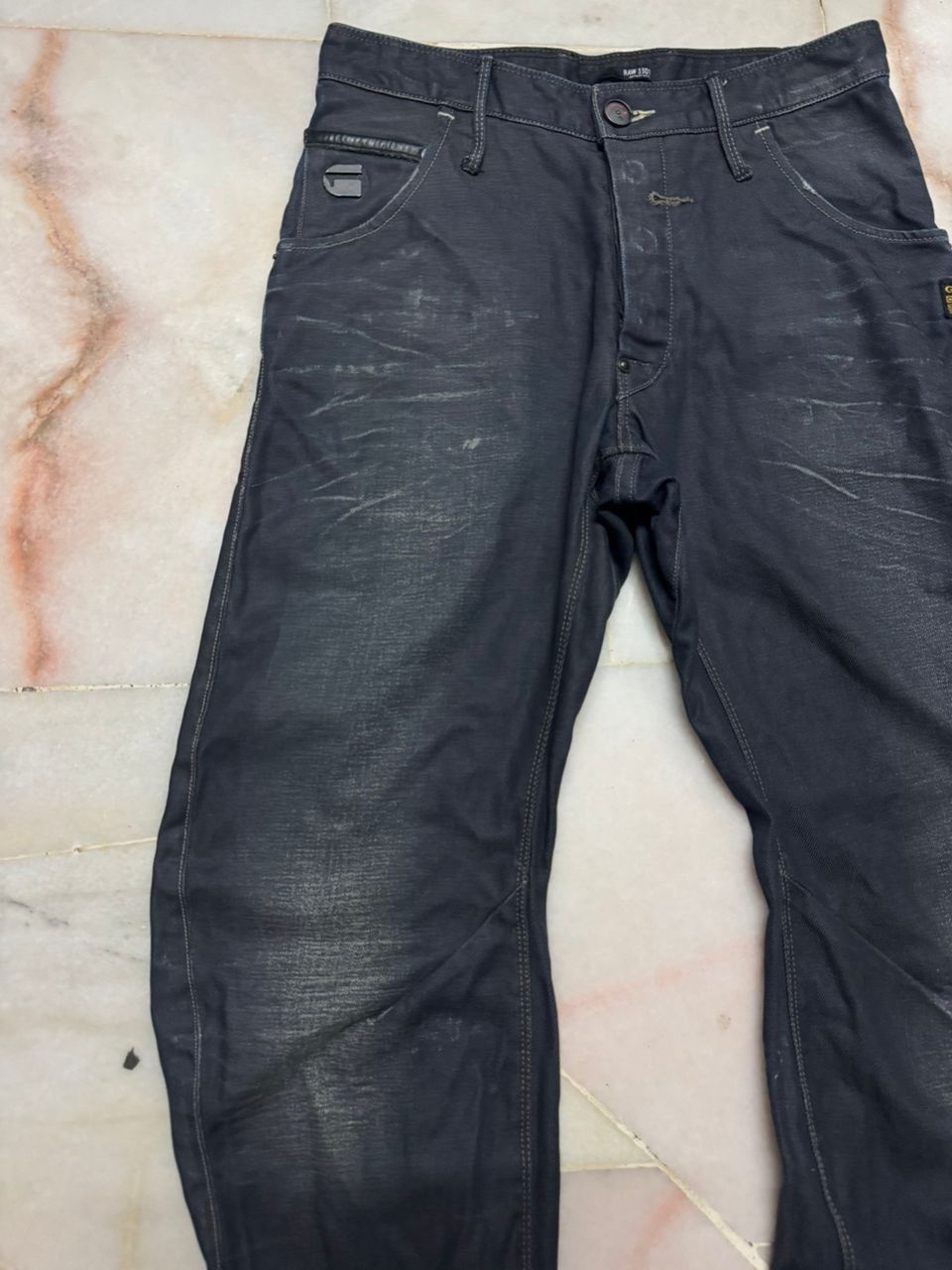 G-Star 💥3D Powell💥90s Style G Star Raw Mudwash Black Denim Sick Size US 27 - 4 Thumbnail